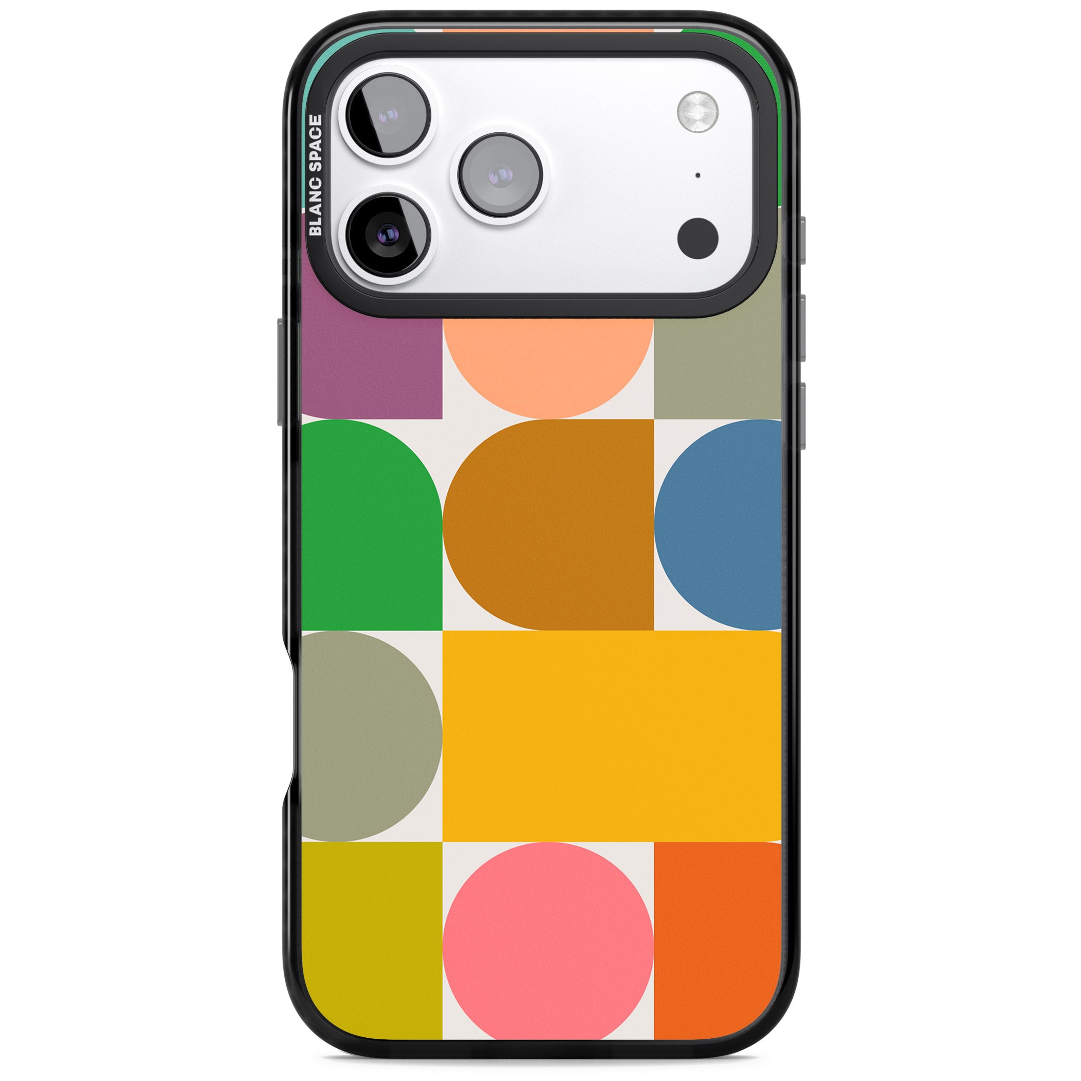Retro Colorful Shapes iPhone 17 Pro Impact Black Phone Case