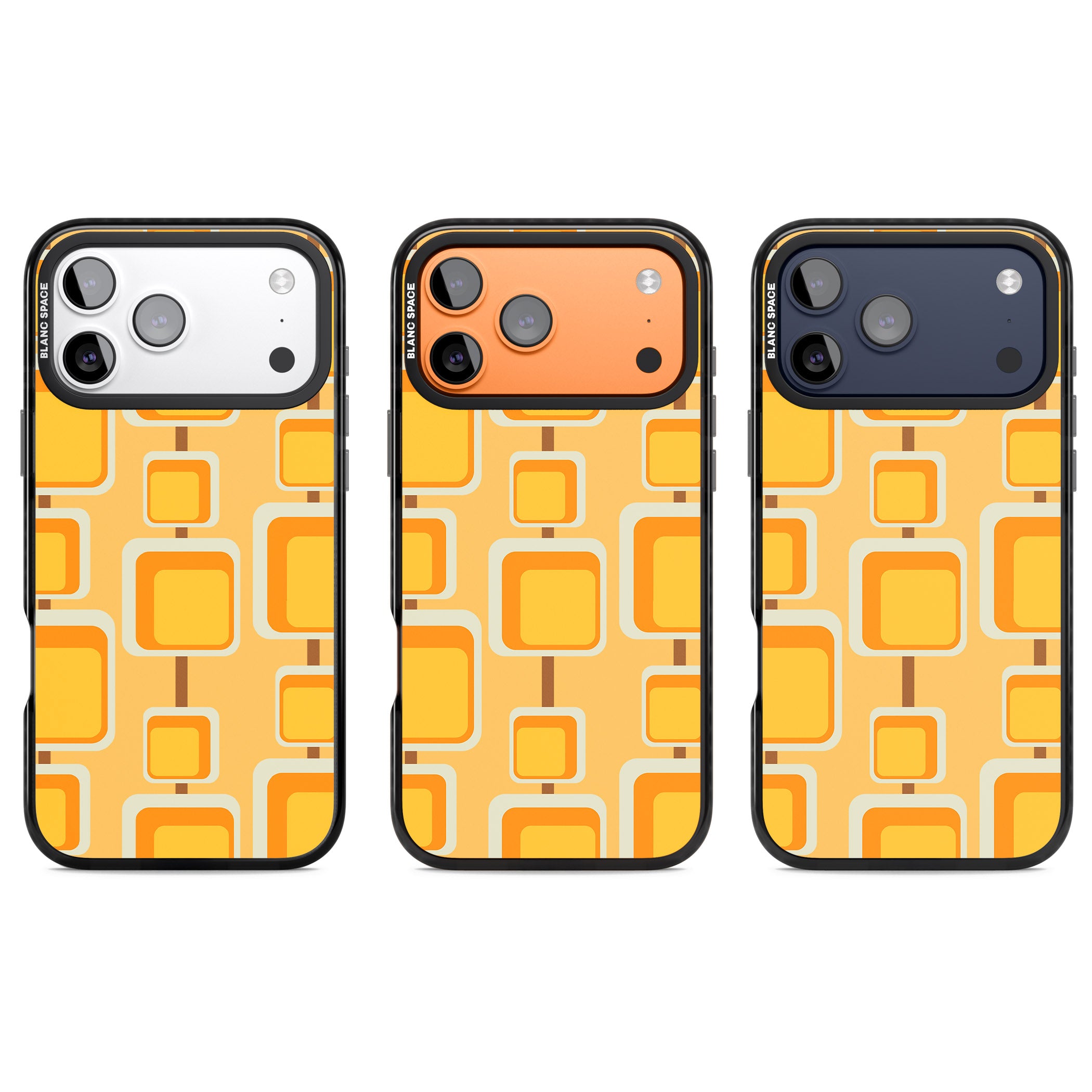 Sunny Mid Century Squares iPhone 17 Pro Impact Black Phone Case APT Impact Protection