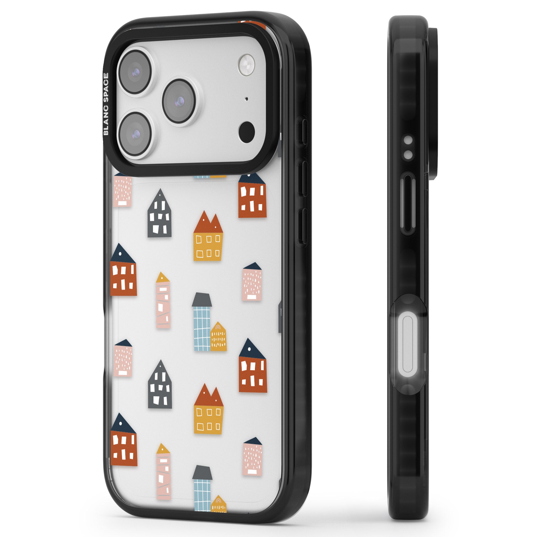 Scandi Village iPhone 17 Pro Impact Black Phone Case Side Profile