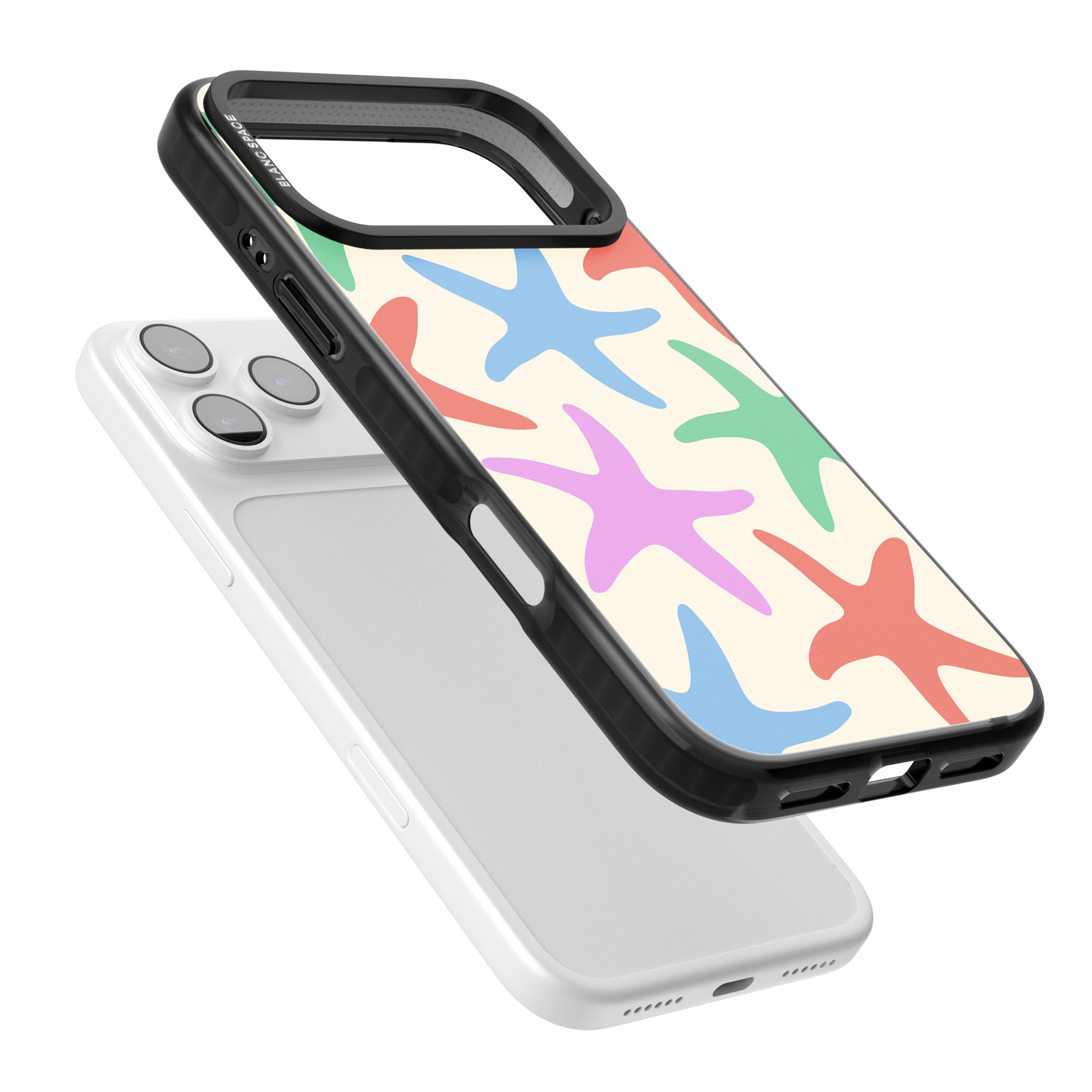 Pastel Starfish iPhone 17 Pro Impact Black Phone Case Colours