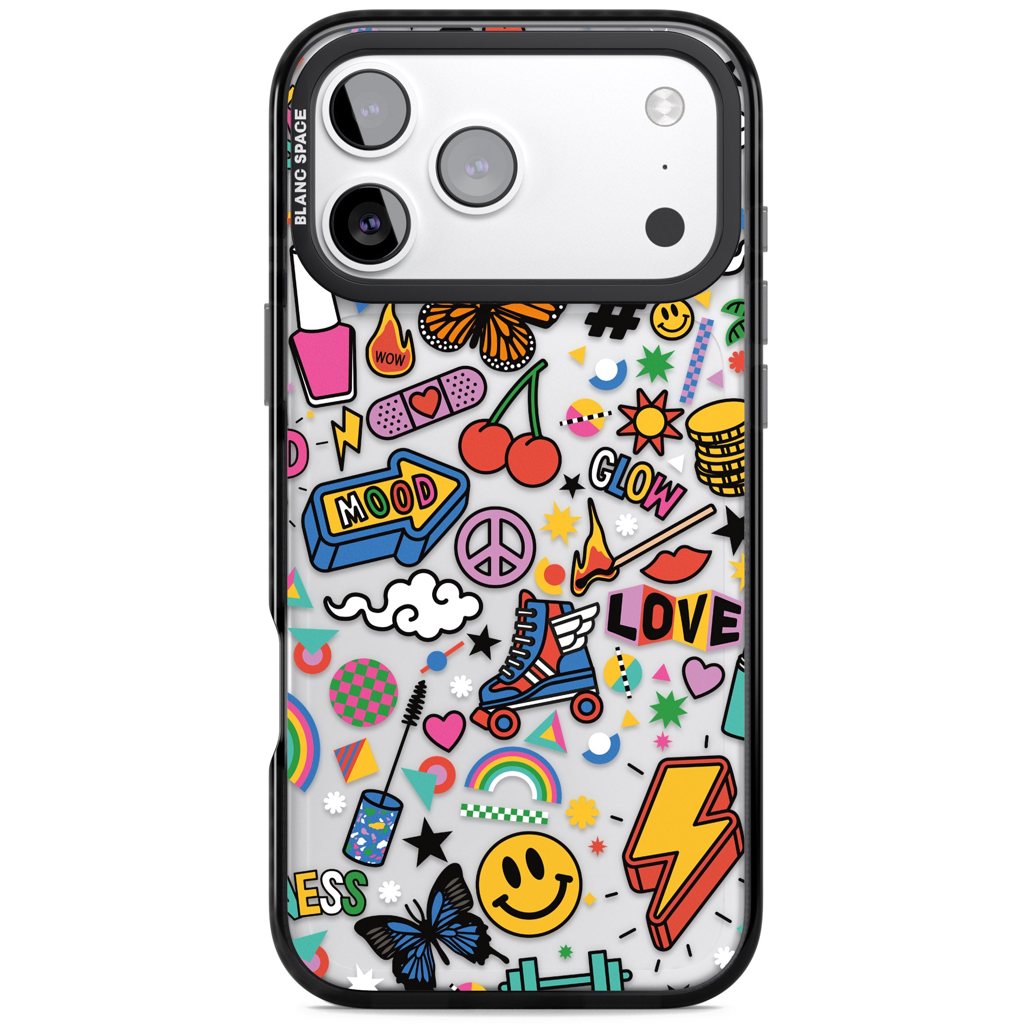 Electric Love iPhone 17 Pro Impact Black Phone Case
