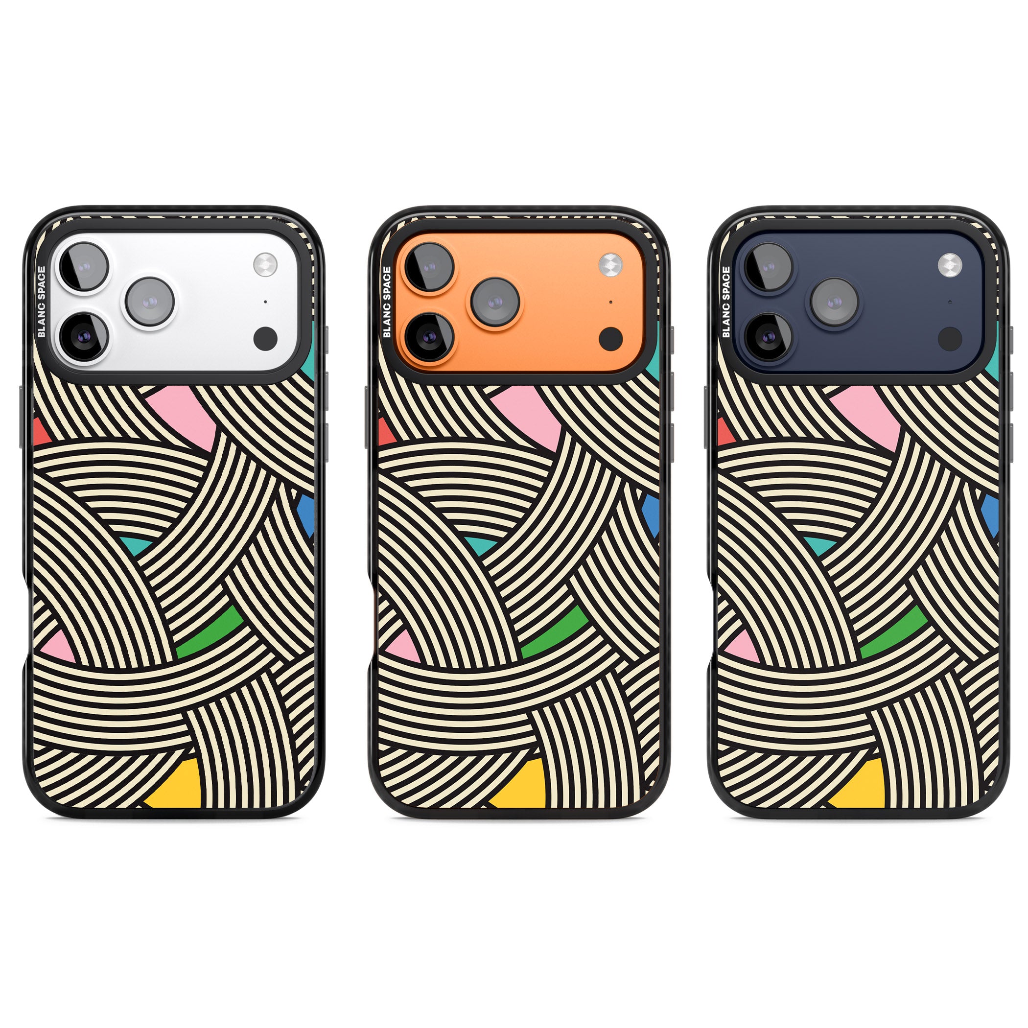 Multicolour Optic Waves iPhone 17 Pro Impact Black Phone Case APT Impact Protection