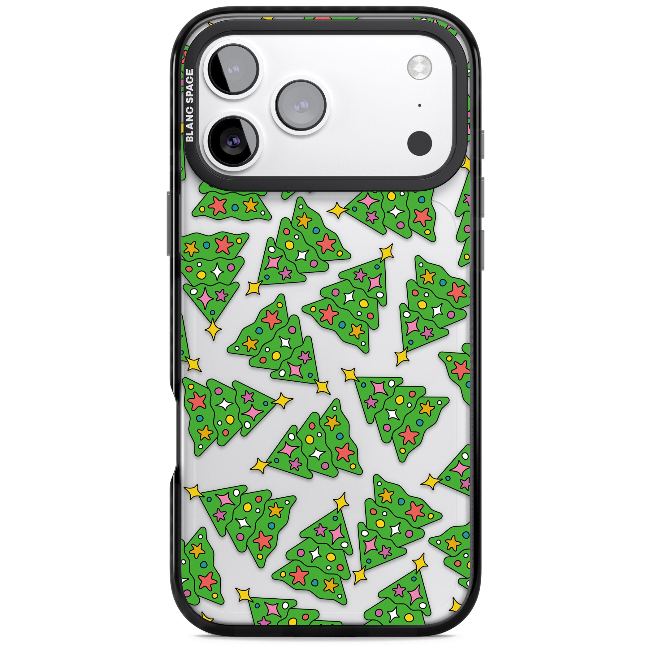 Christmas Tree Pattern iPhone 17 Pro Impact Black Phone Case