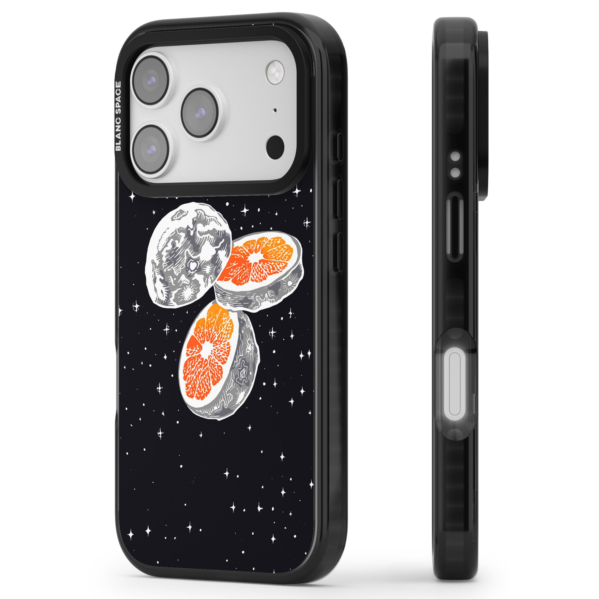 Blood Orange Moon iPhone 17 Pro Impact Black Phone Case Side Profile