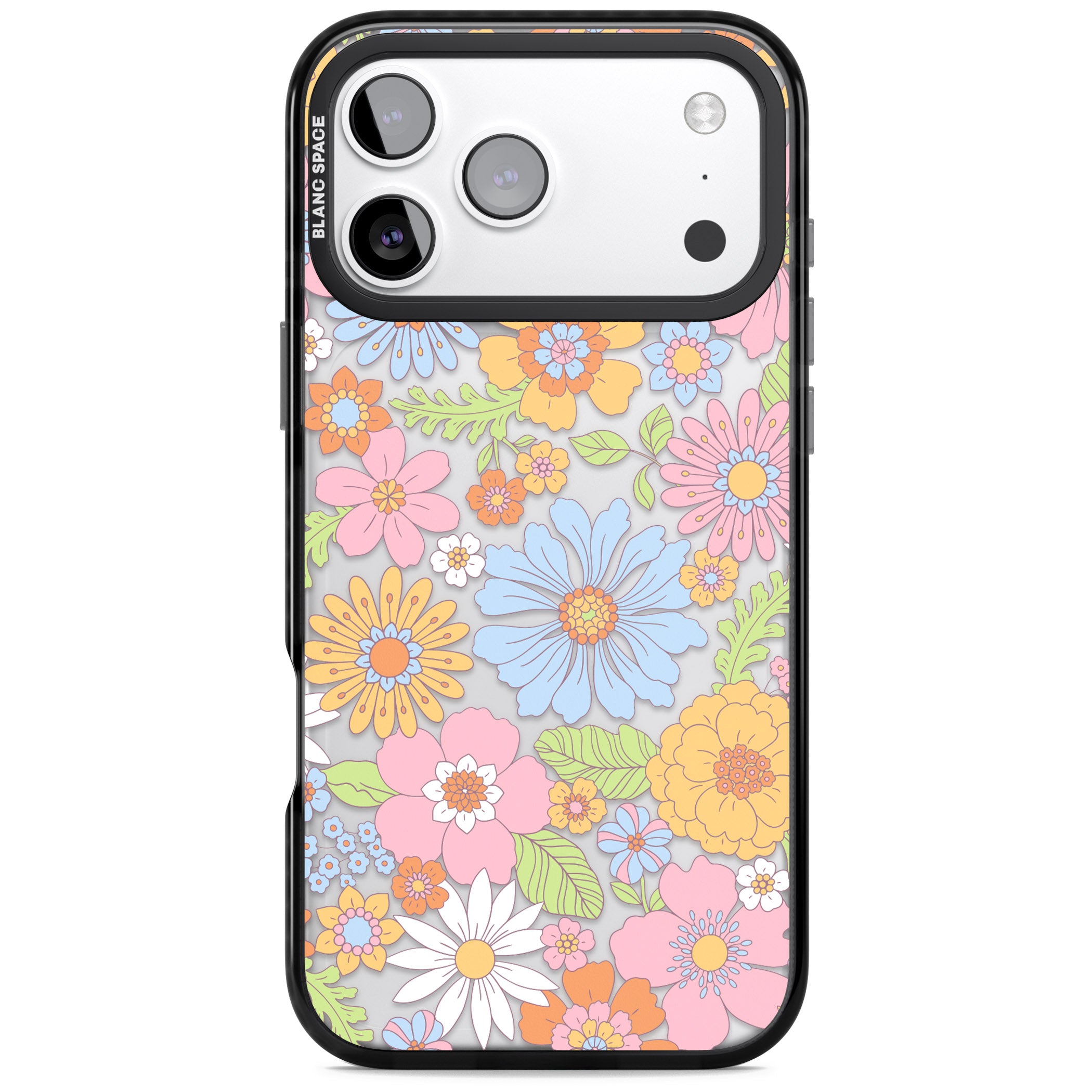 Pastel Flower Pattern iPhone 17 Pro Impact Black Phone Case