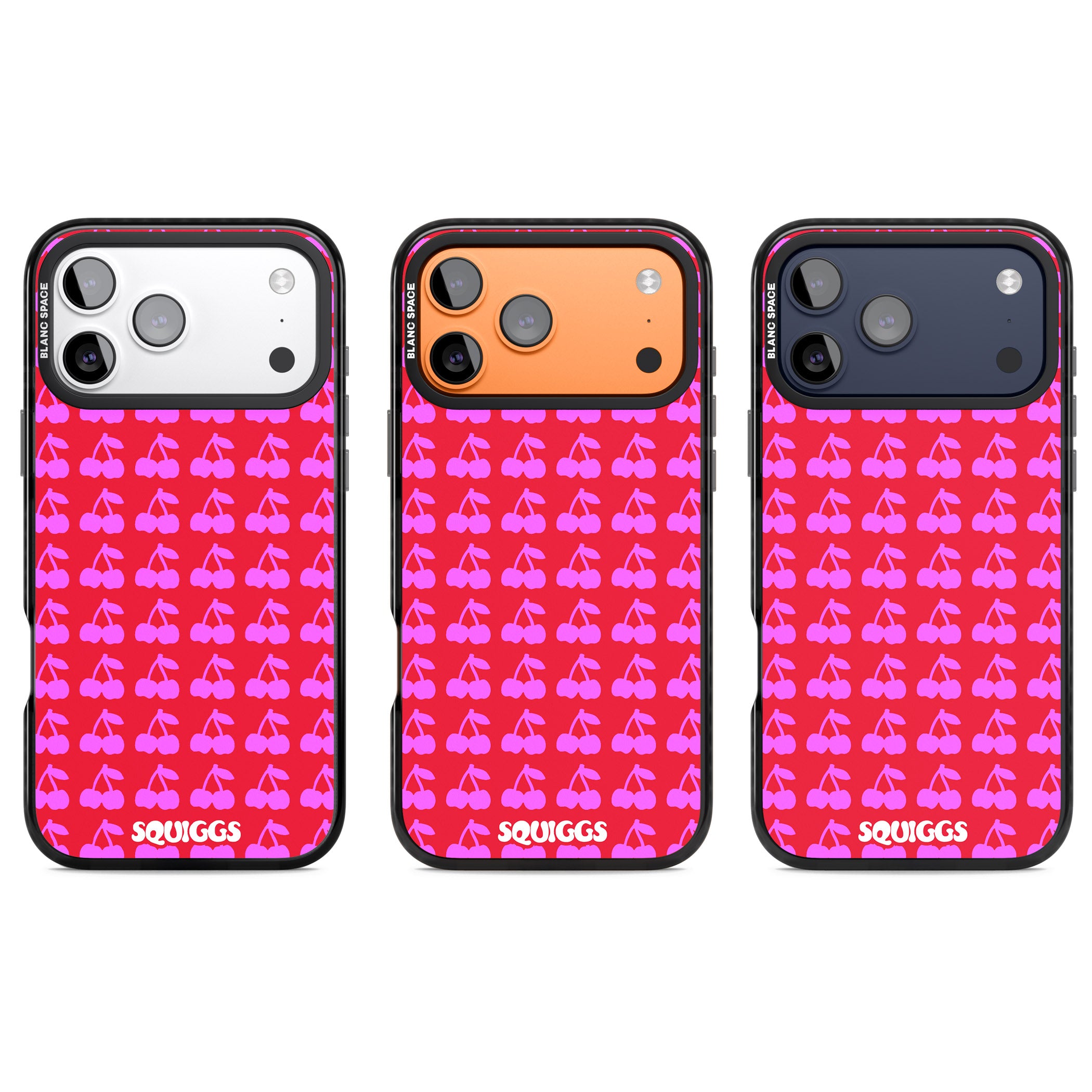 Red Cherries iPhone 17 Pro Impact Black Phone Case APT Impact Protection