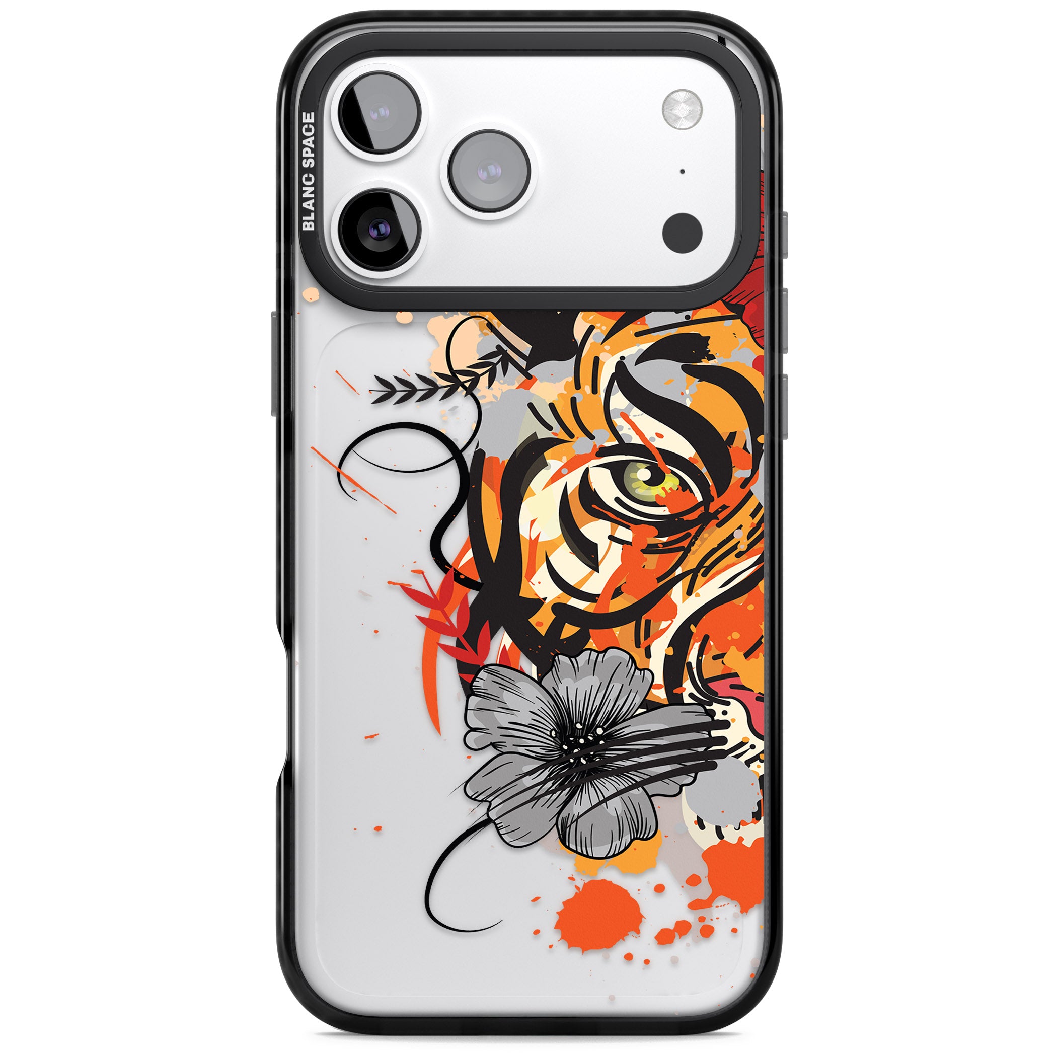 Sugar Skull Tiger iPhone 17 Pro Impact Black Phone Case
