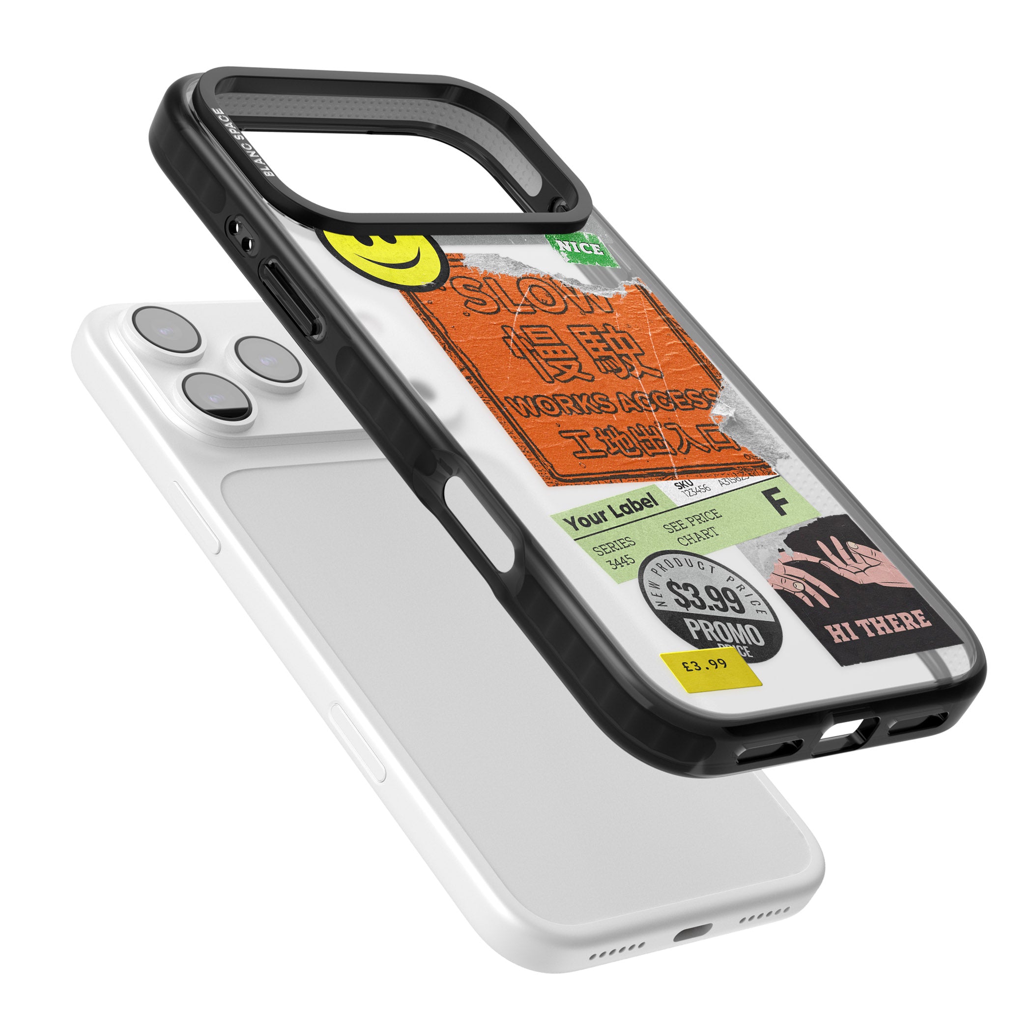 Kanji Signs Sticker Mix iPhone 17 Pro Impact Black Phone Case Colours