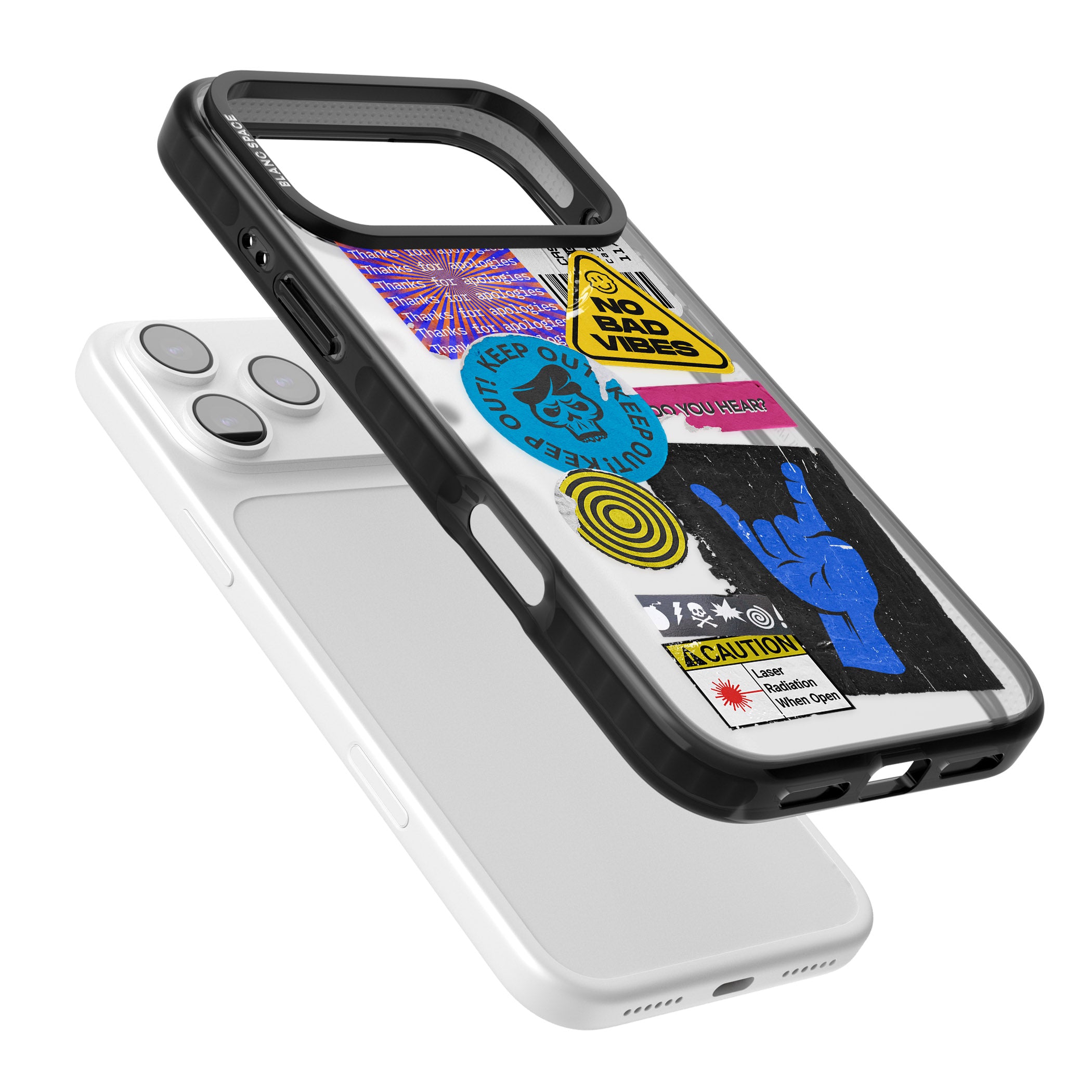 No Bad Vibes Sticker Mix iPhone 17 Pro Impact Black Phone Case Colours