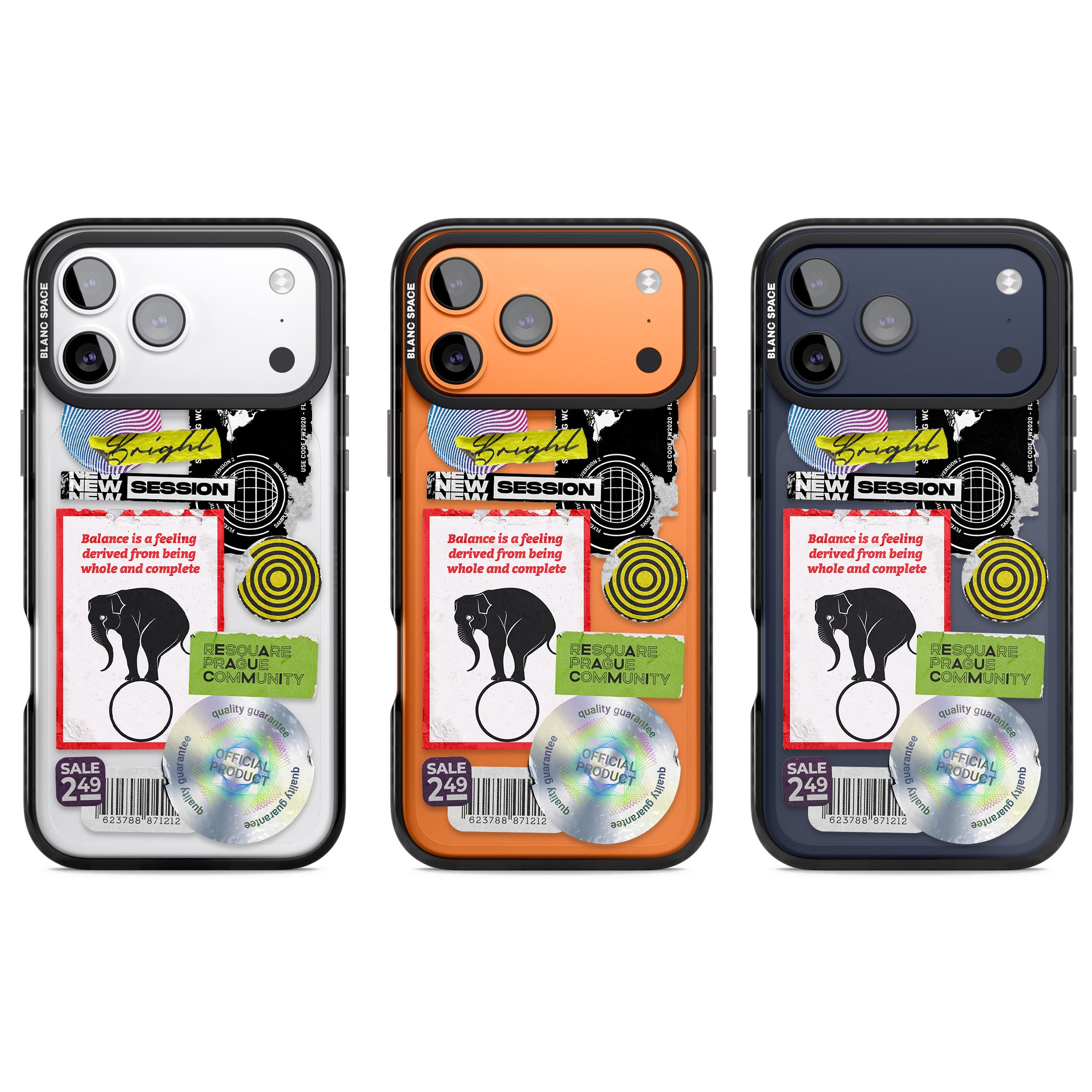 Peeled Sticker Mix iPhone 17 Pro Impact Black Phone Case APT Impact Protection