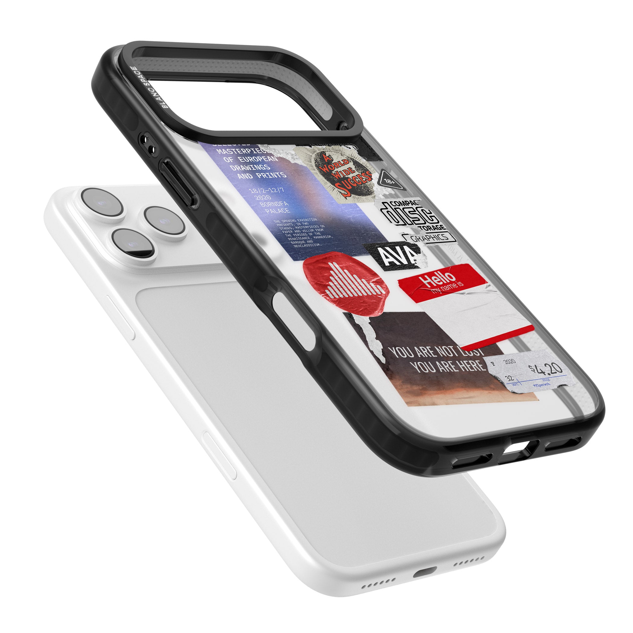 Red & Black Sticker Mix iPhone 17 Pro Impact Black Phone Case Colours