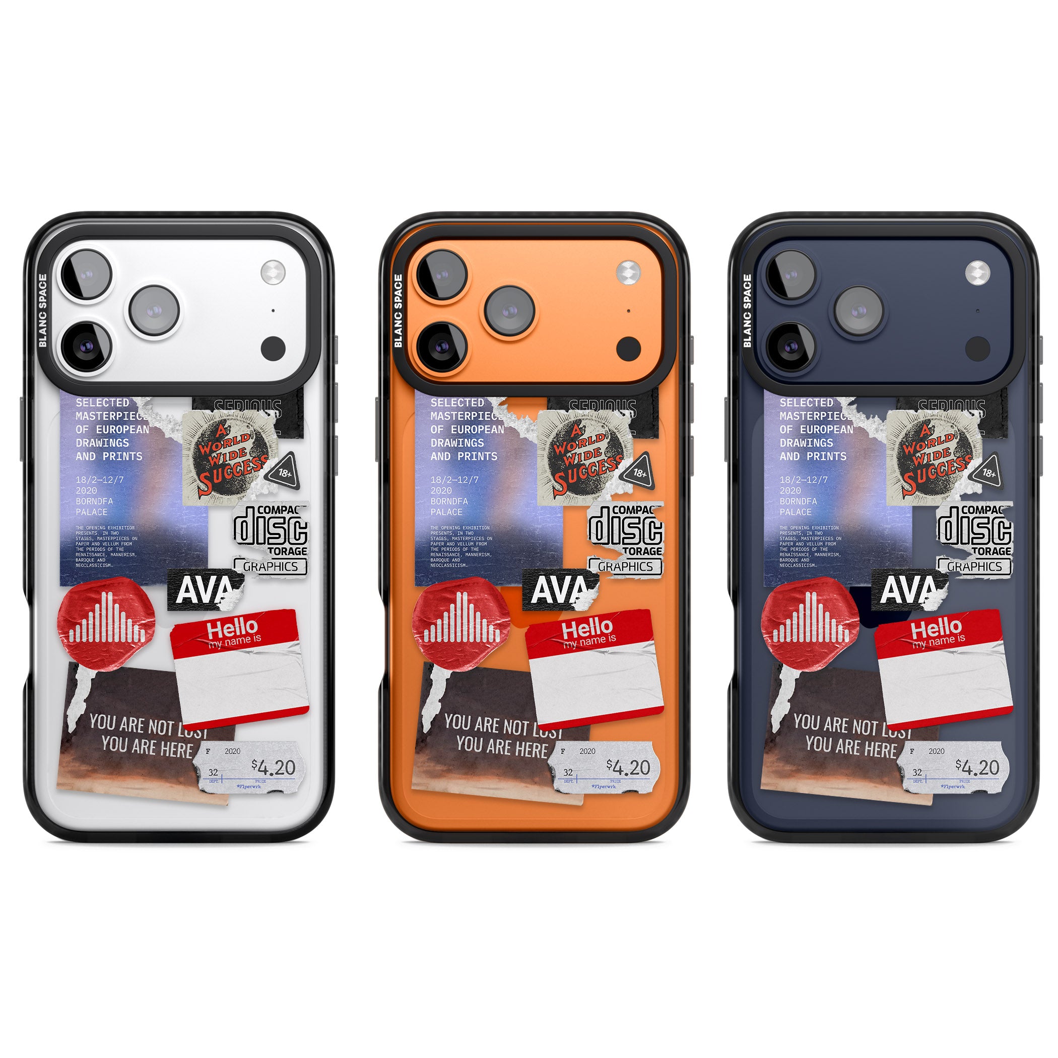 Red & Black Sticker Mix iPhone 17 Pro Impact Black Phone Case APT Impact Protection