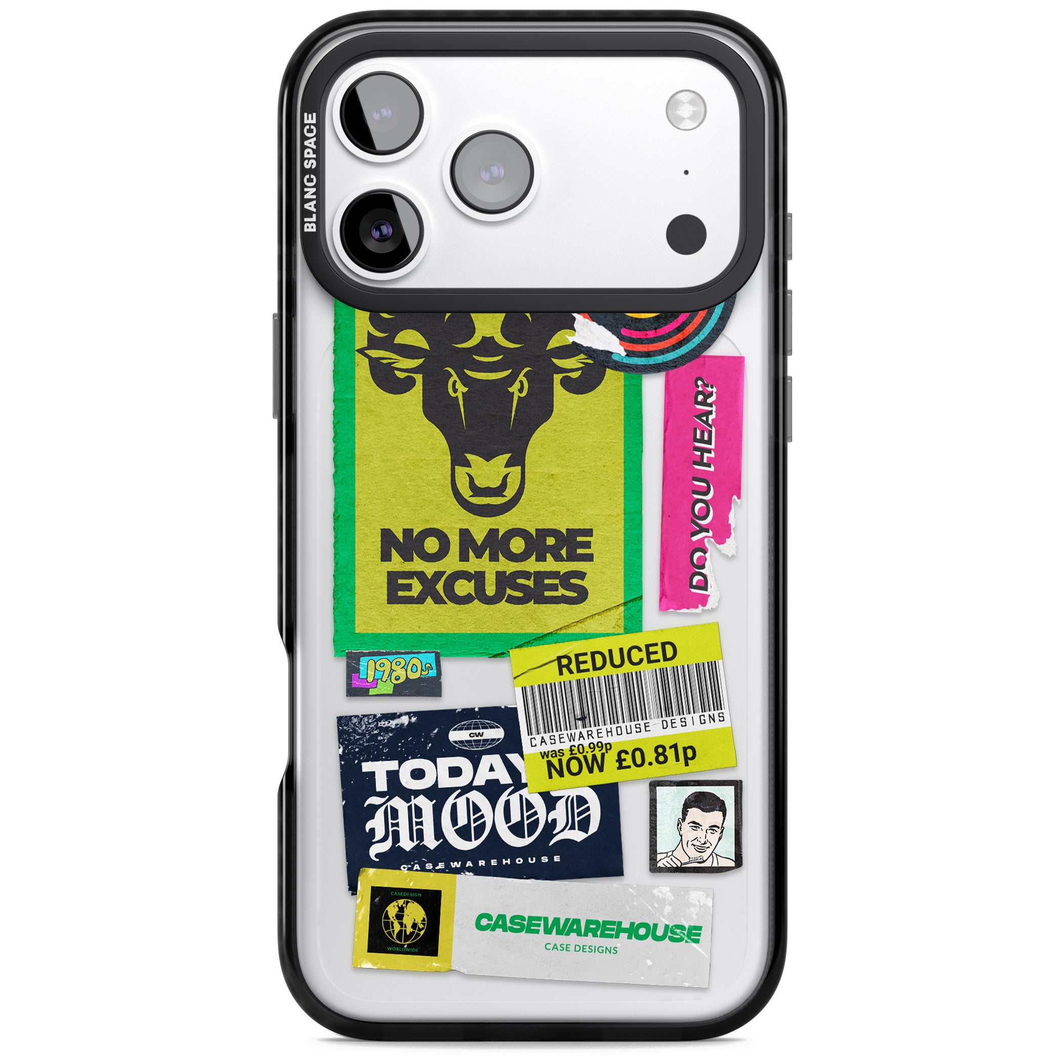 No More Excuses Sticker Mix iPhone 17 Pro Impact Black Phone Case