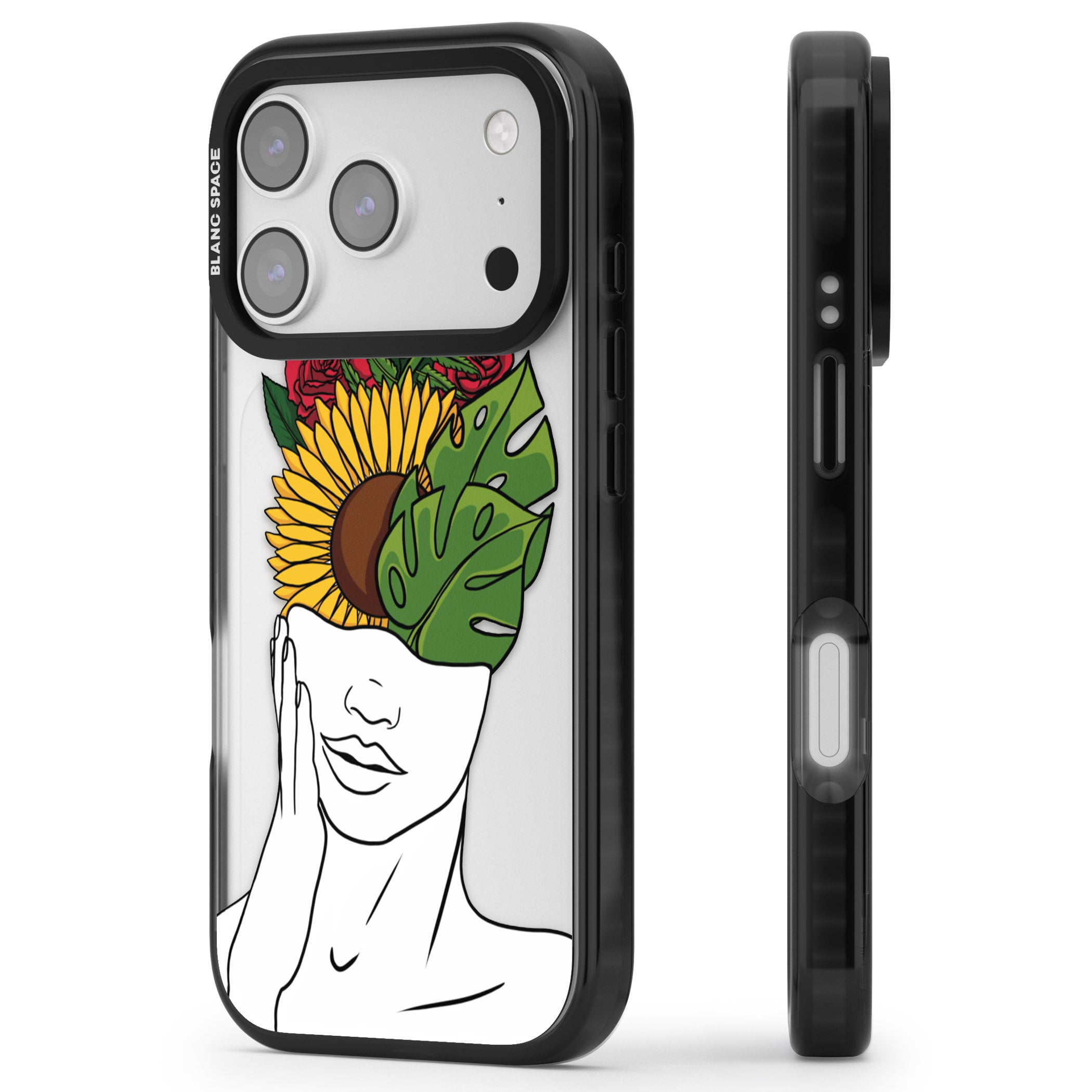 Let The Mind Flourish iPhone 17 Pro Impact Black Phone Case Side Profile