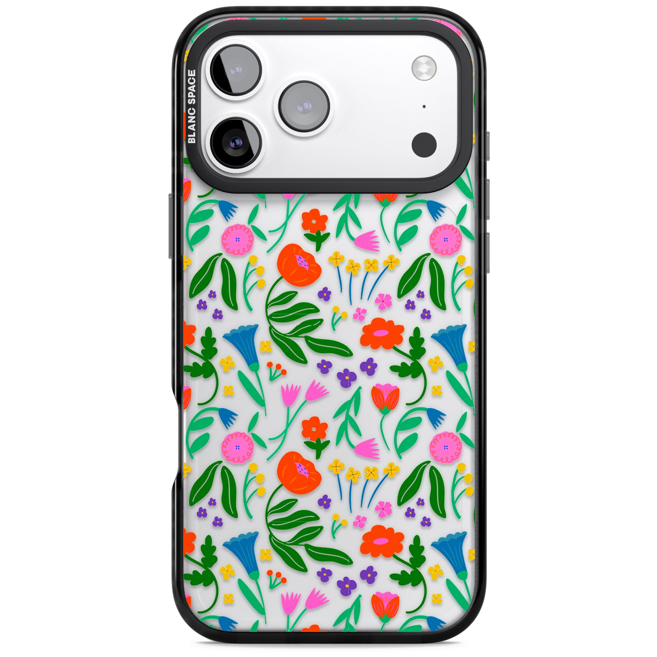 Summer Floral Fiesta iPhone 17 Pro Max Impact Black Phone Case