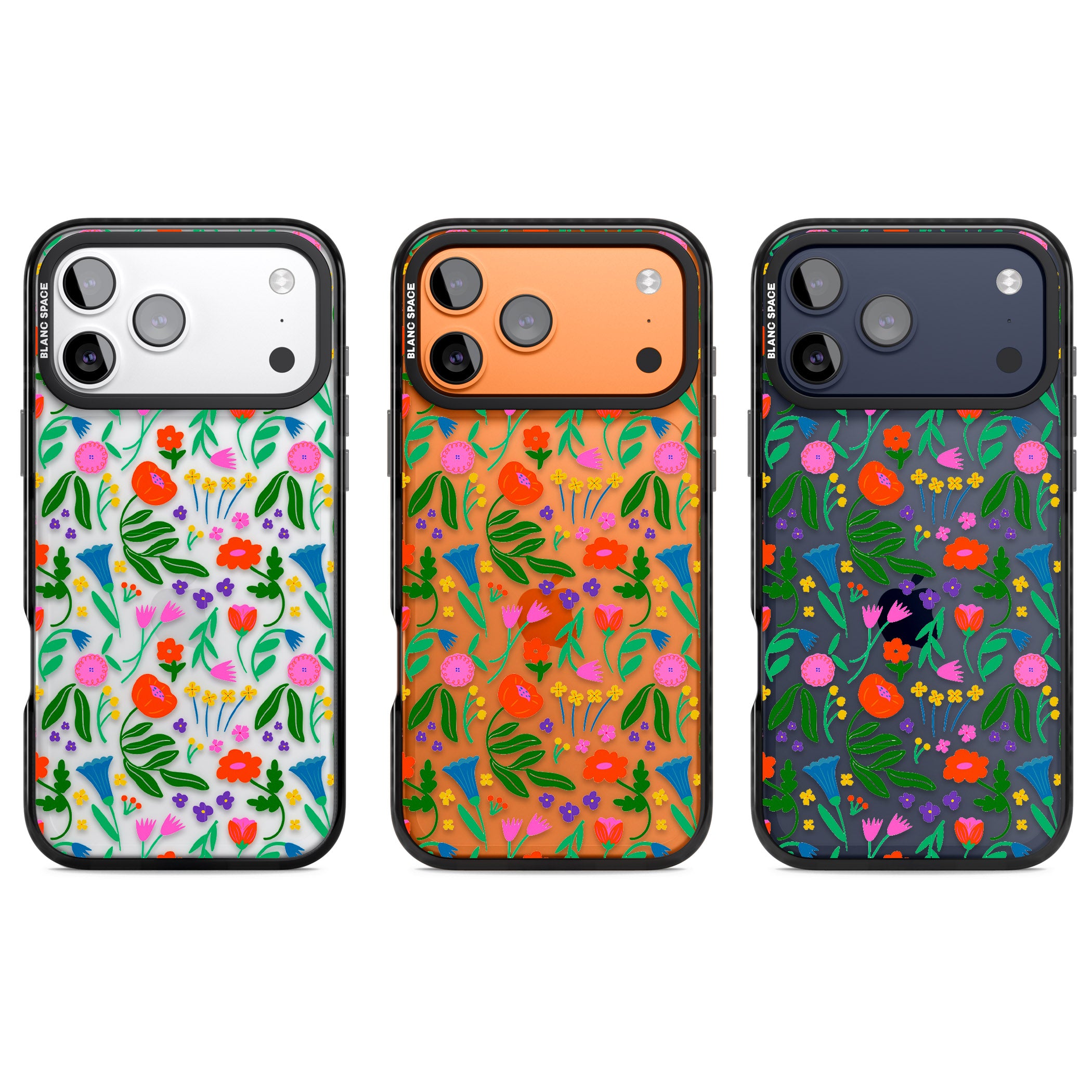 Summer Floral Fiesta iPhone 17 Pro Impact Black Phone Case APT Impact Protection