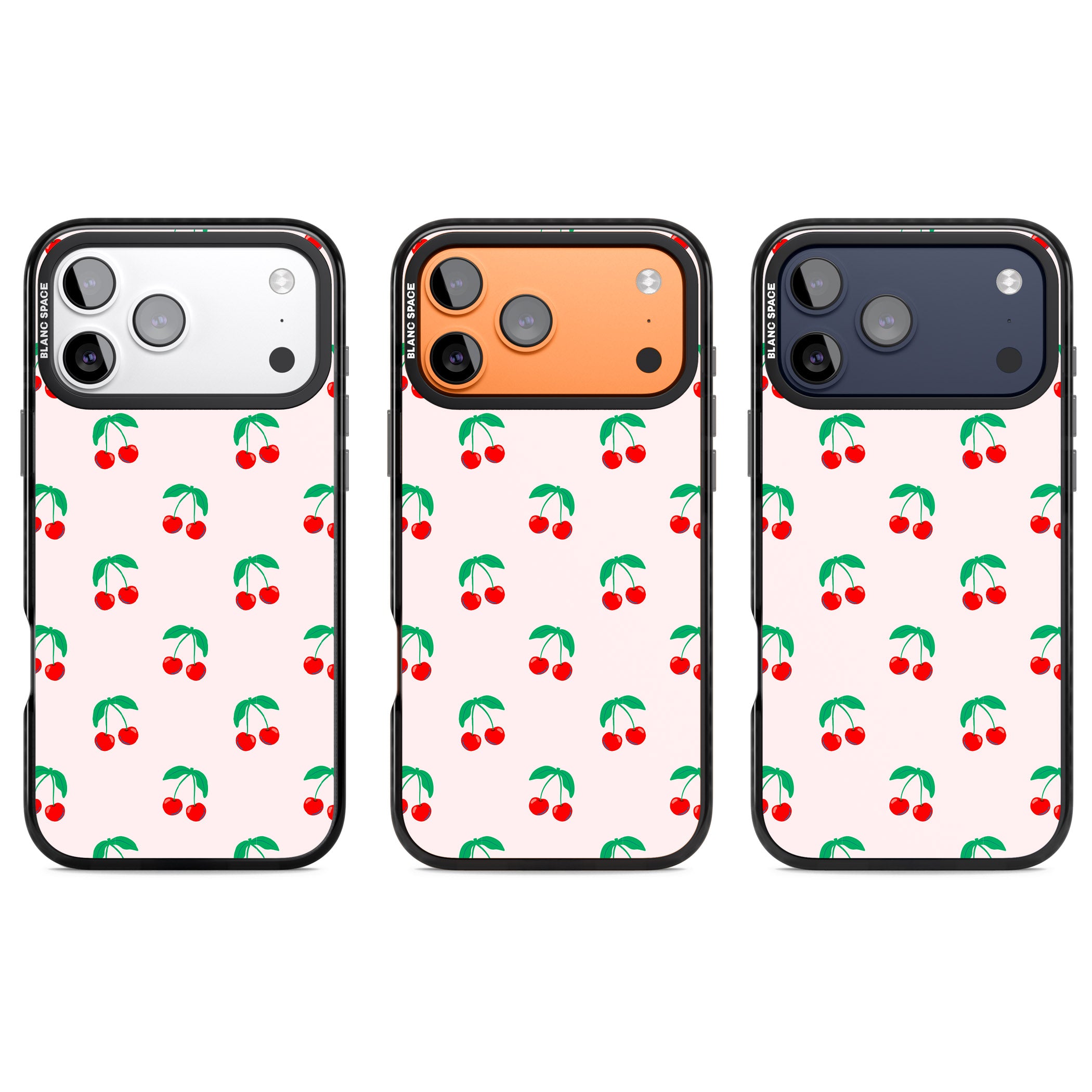Cute Cherry Pattern iPhone 17 Pro Impact Black Phone Case APT Impact Protection