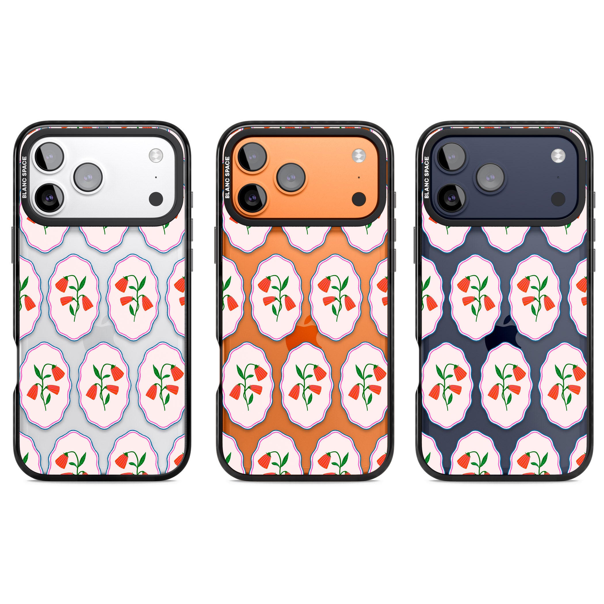 Rose Stamps iPhone 17 Pro Impact Black Phone Case APT Impact Protection