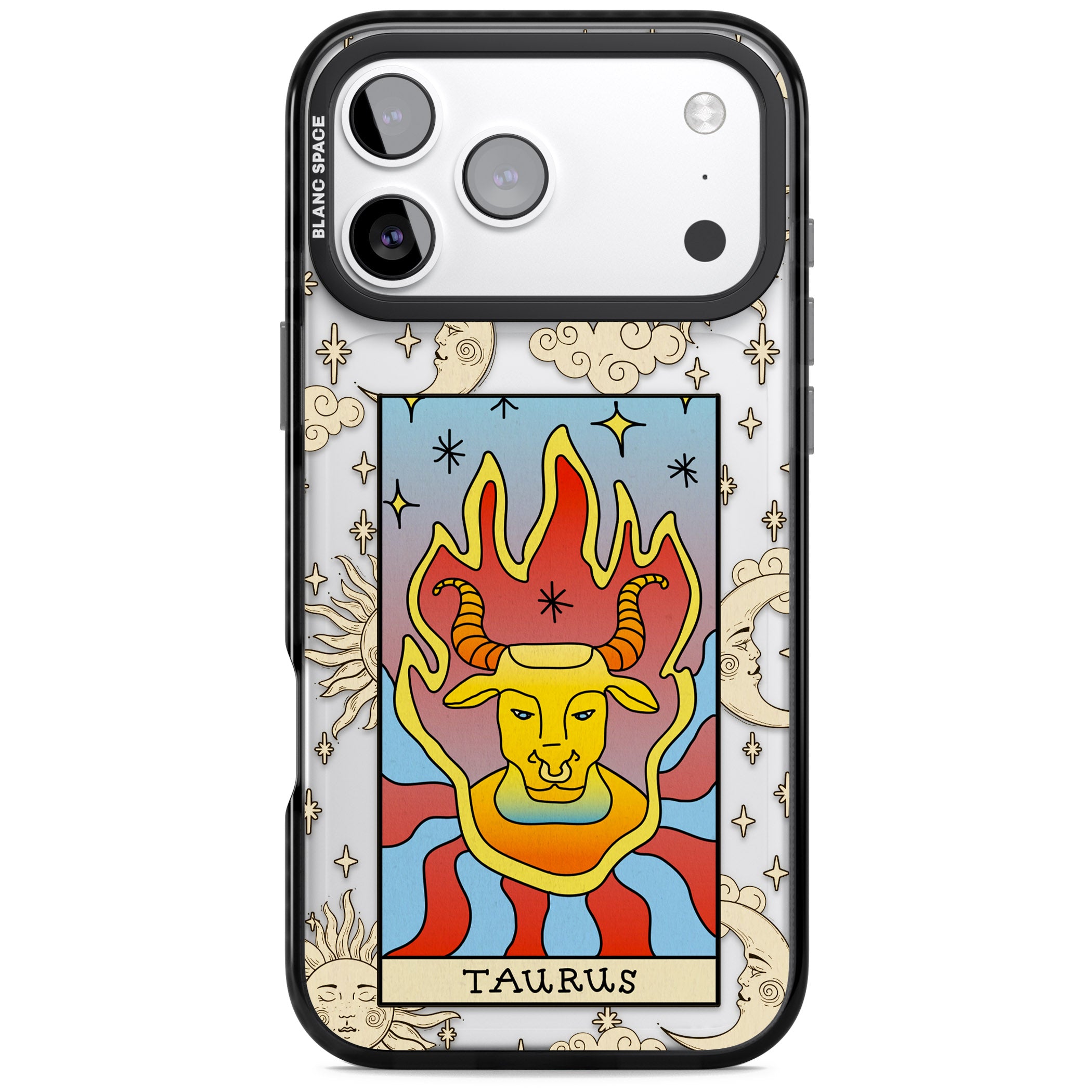 Celestial Zodiac Taurus iPhone 17 Pro Impact Black Phone Case