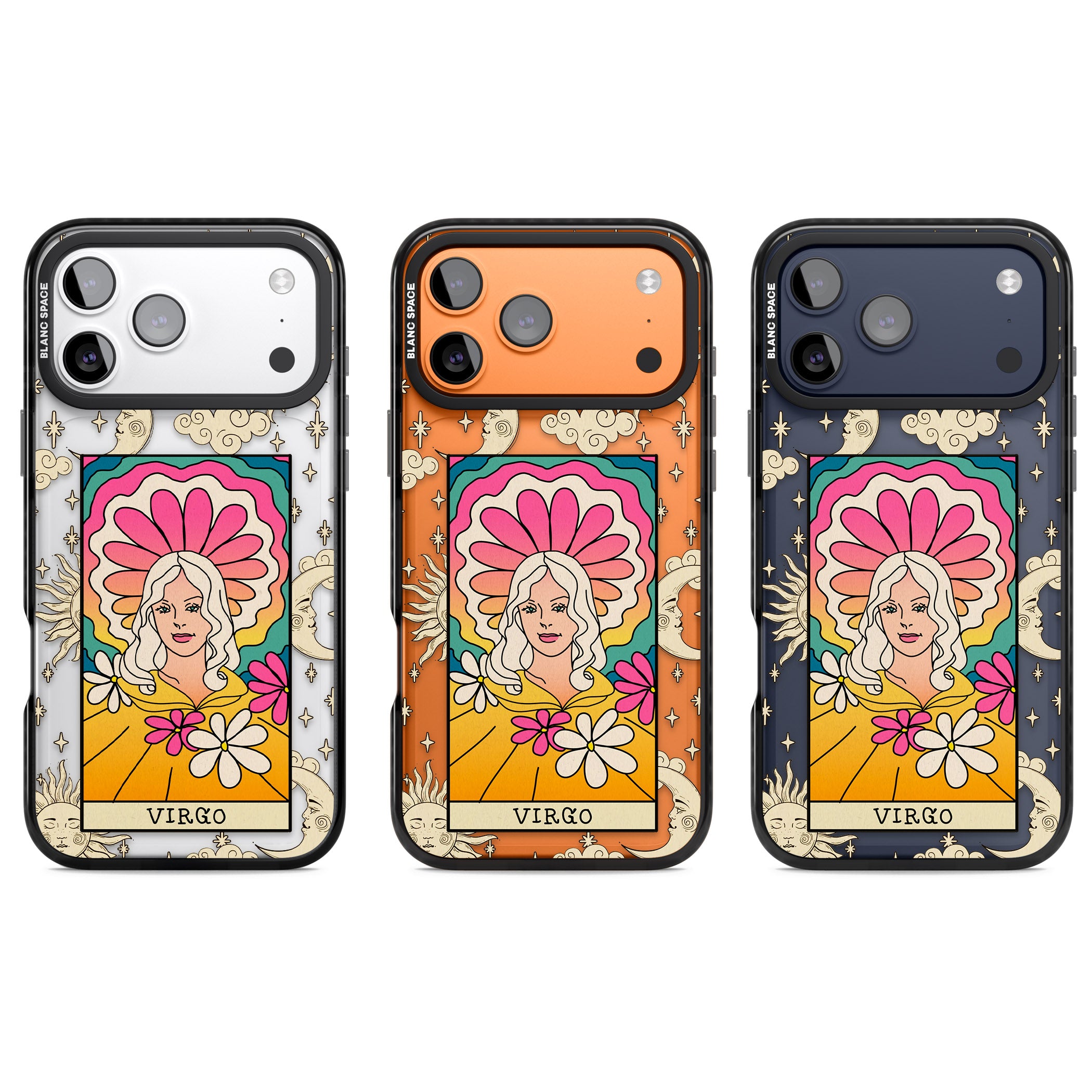 Celestial Zodiac Virgo iPhone 17 Pro Impact Black Phone Case APT Impact Protection