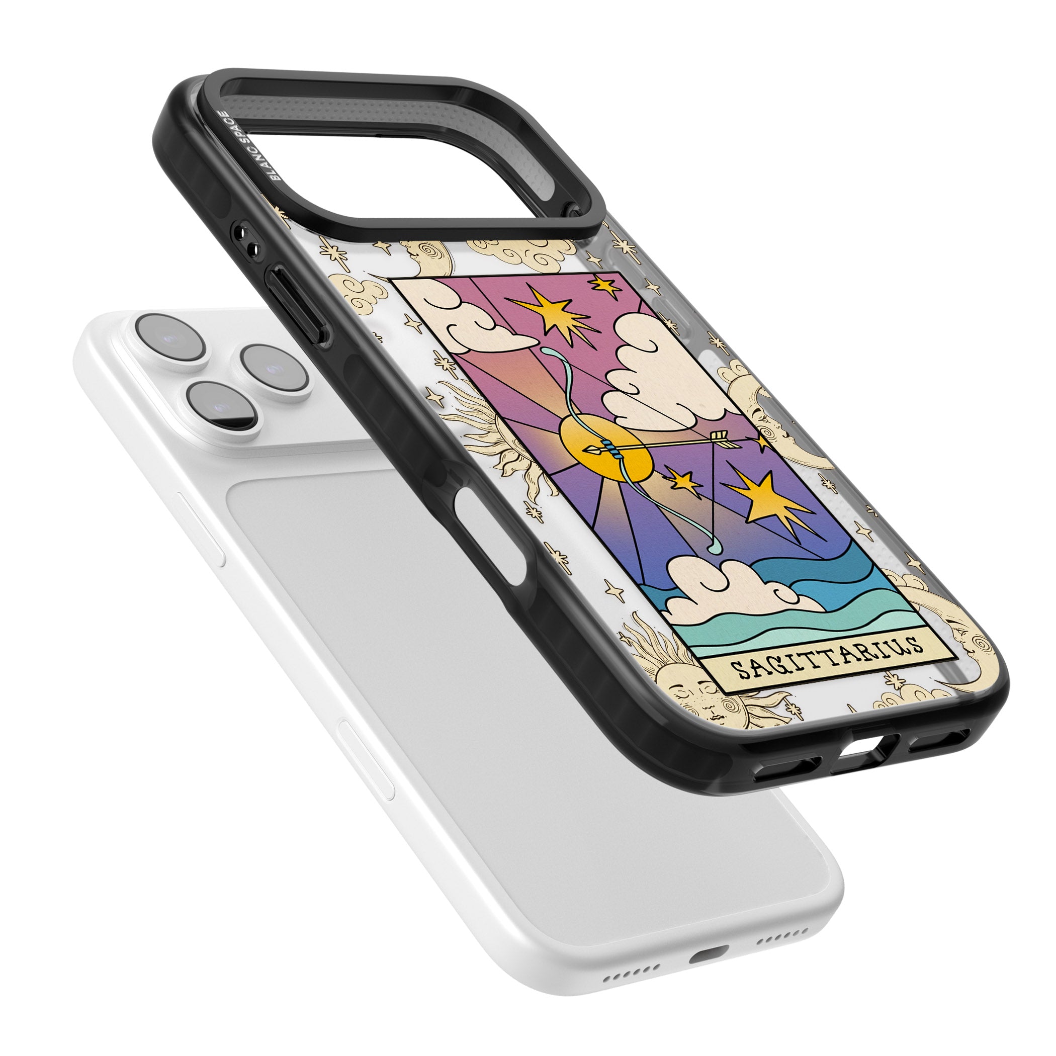 Celestial Zodiac Sagittarius iPhone 17 Pro Impact Black Phone Case Colours