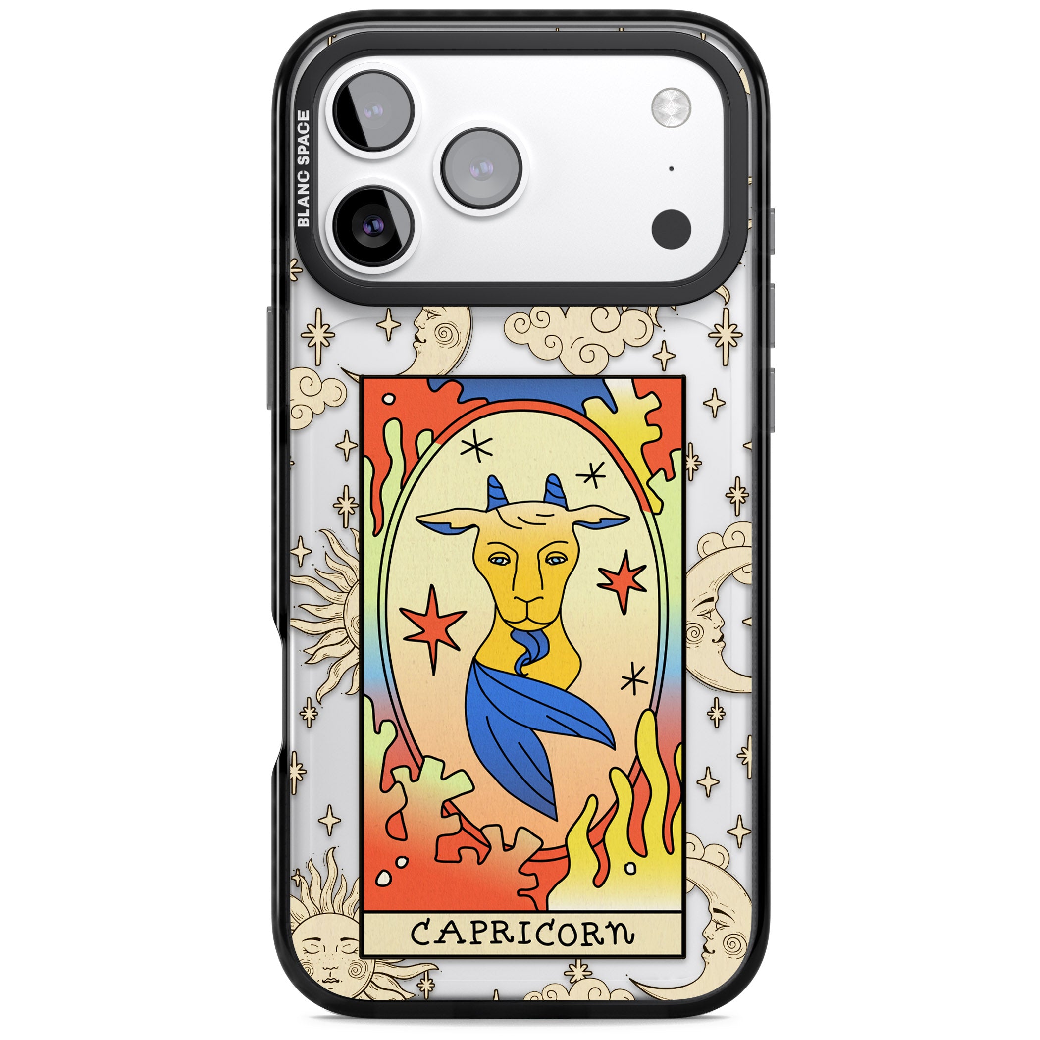 Celestial Zodiac Capricorn iPhone 17 Pro Impact Black Phone Case