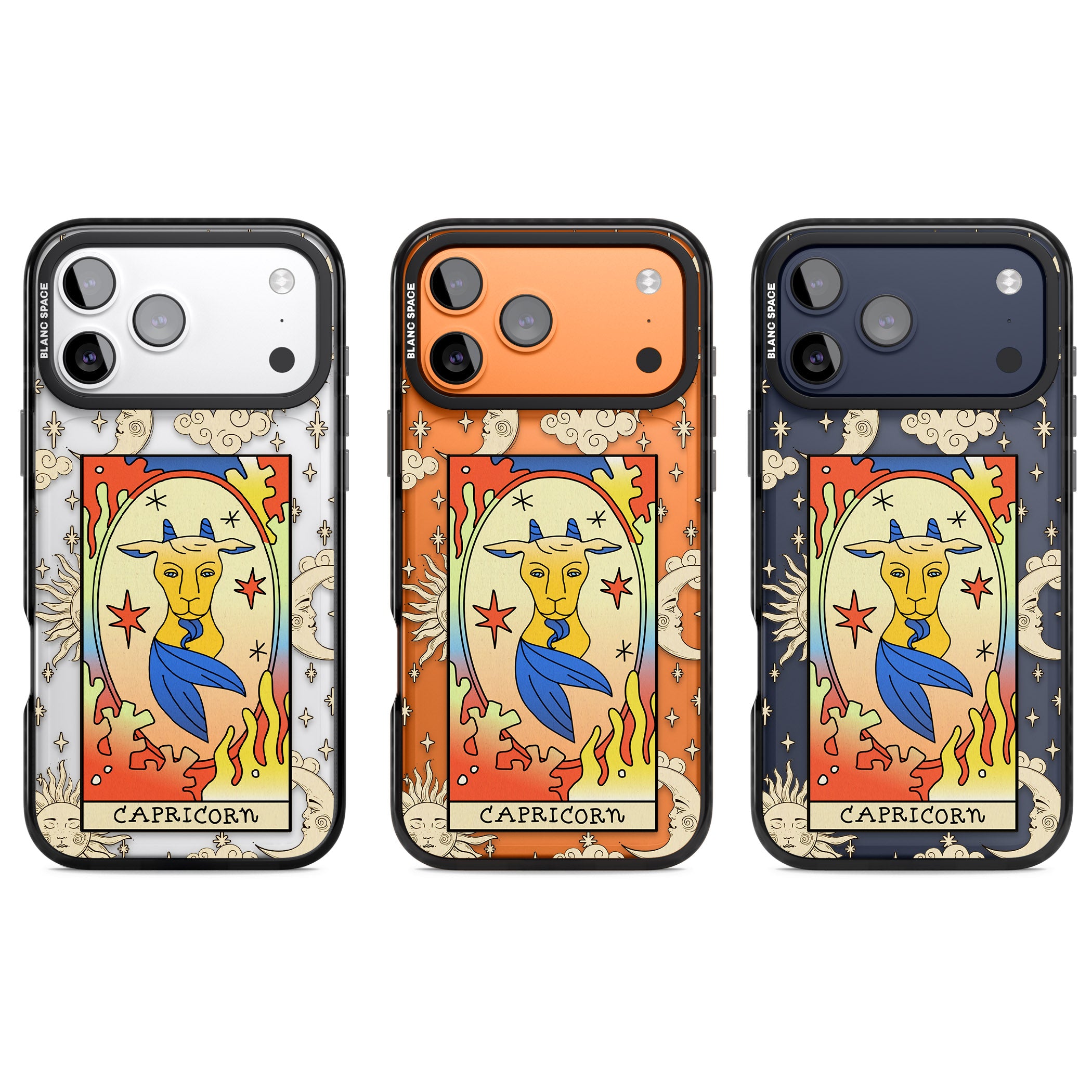 Celestial Zodiac Capricorn iPhone 17 Pro Impact Black Phone Case APT Impact Protection