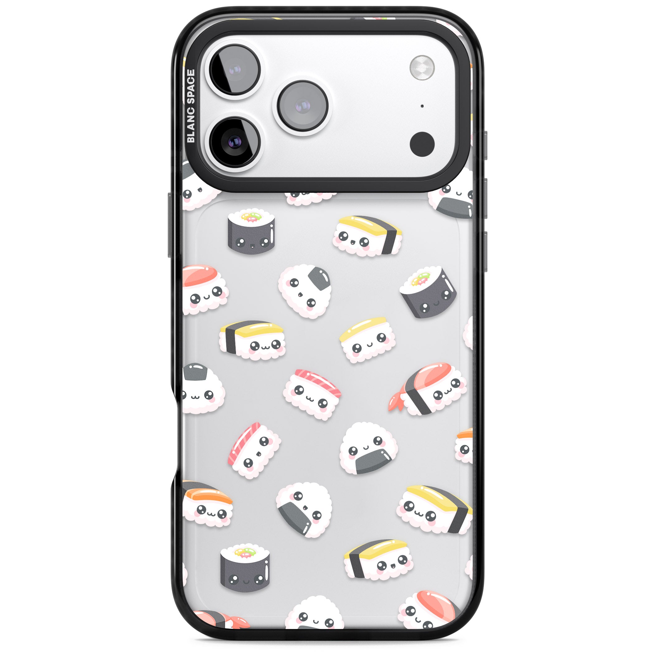 Kawaii Sushi iPhone 17 Pro Impact Black Phone Case