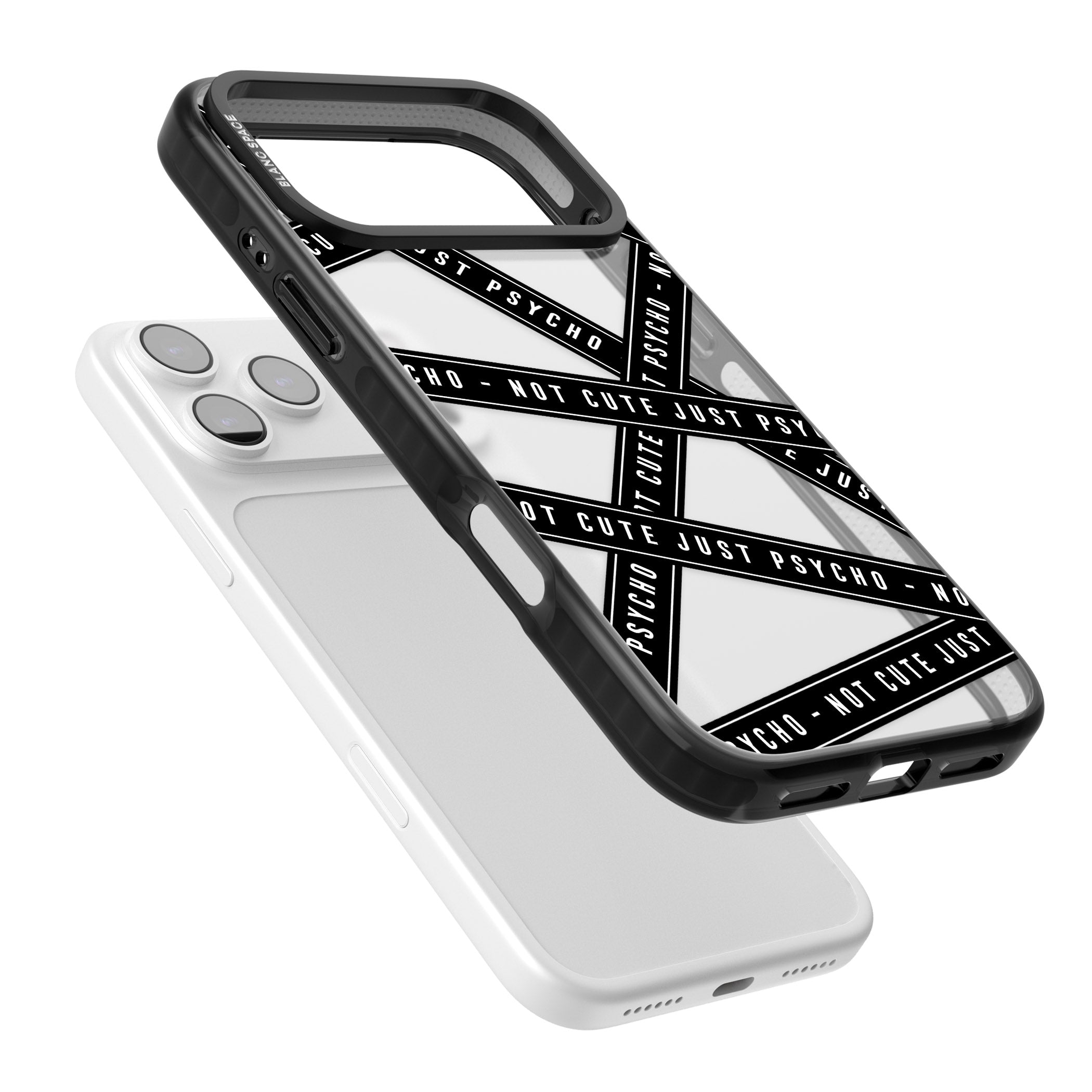 Not Cute Just Psycho iPhone 17 Pro Impact Black Phone Case Colours
