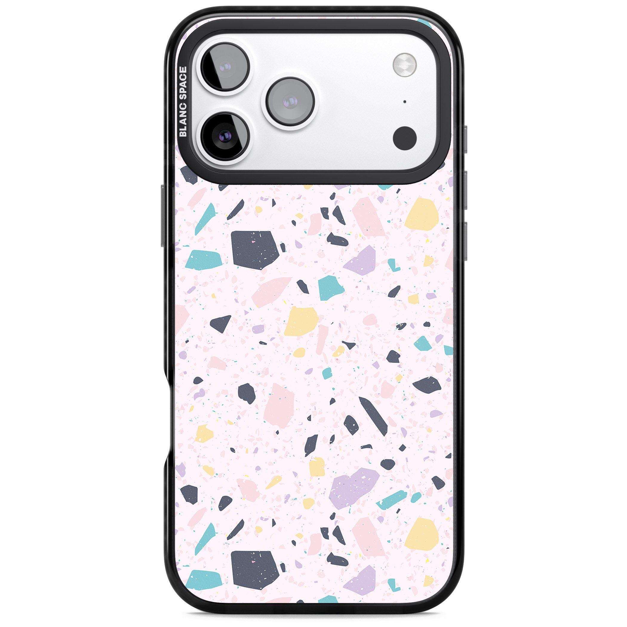 Pink, Purple & Turquoise Terrazzo Pattern iPhone 17 Pro Impact Black Phone Case