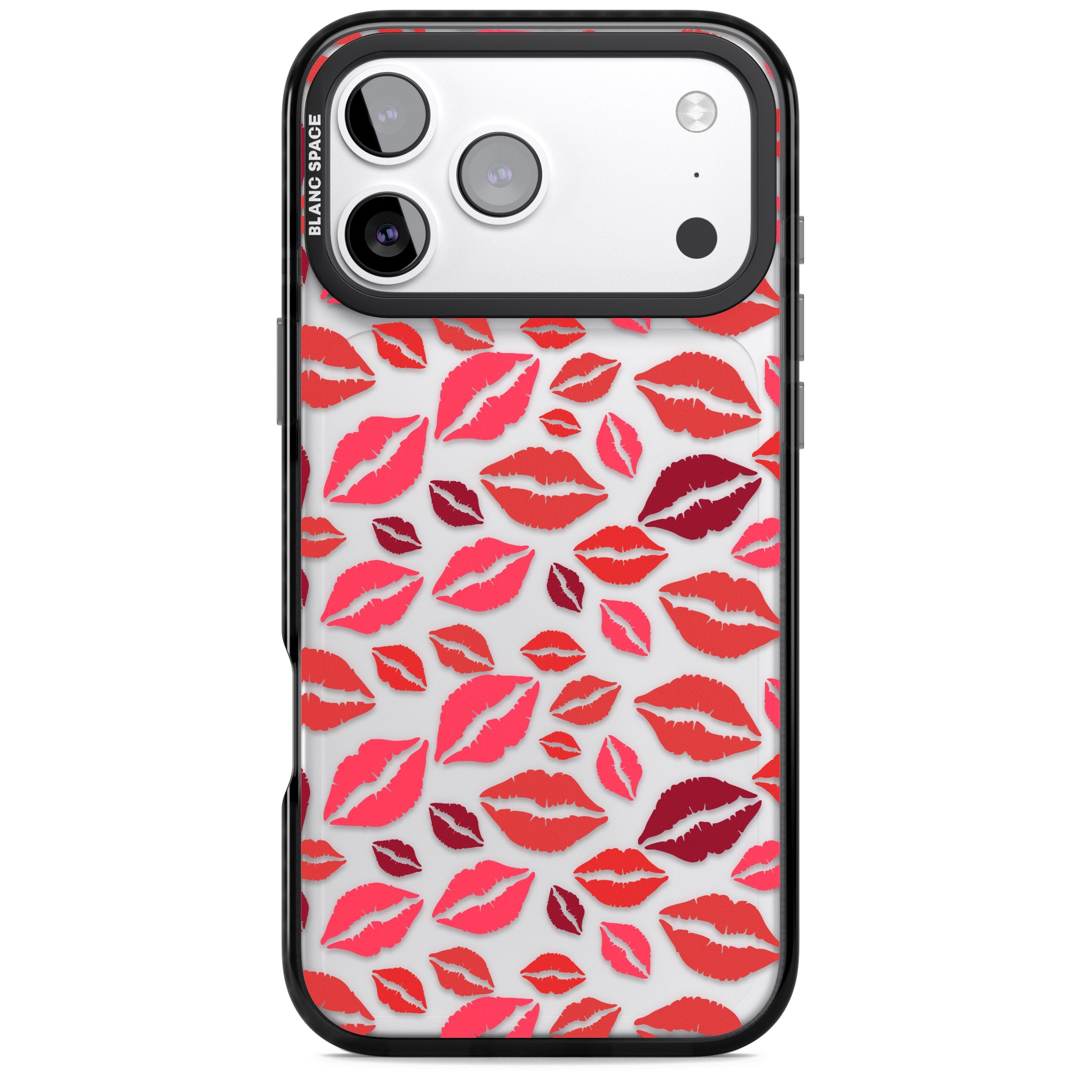 Lips Pattern iPhone 17 Pro Impact Black Phone Case