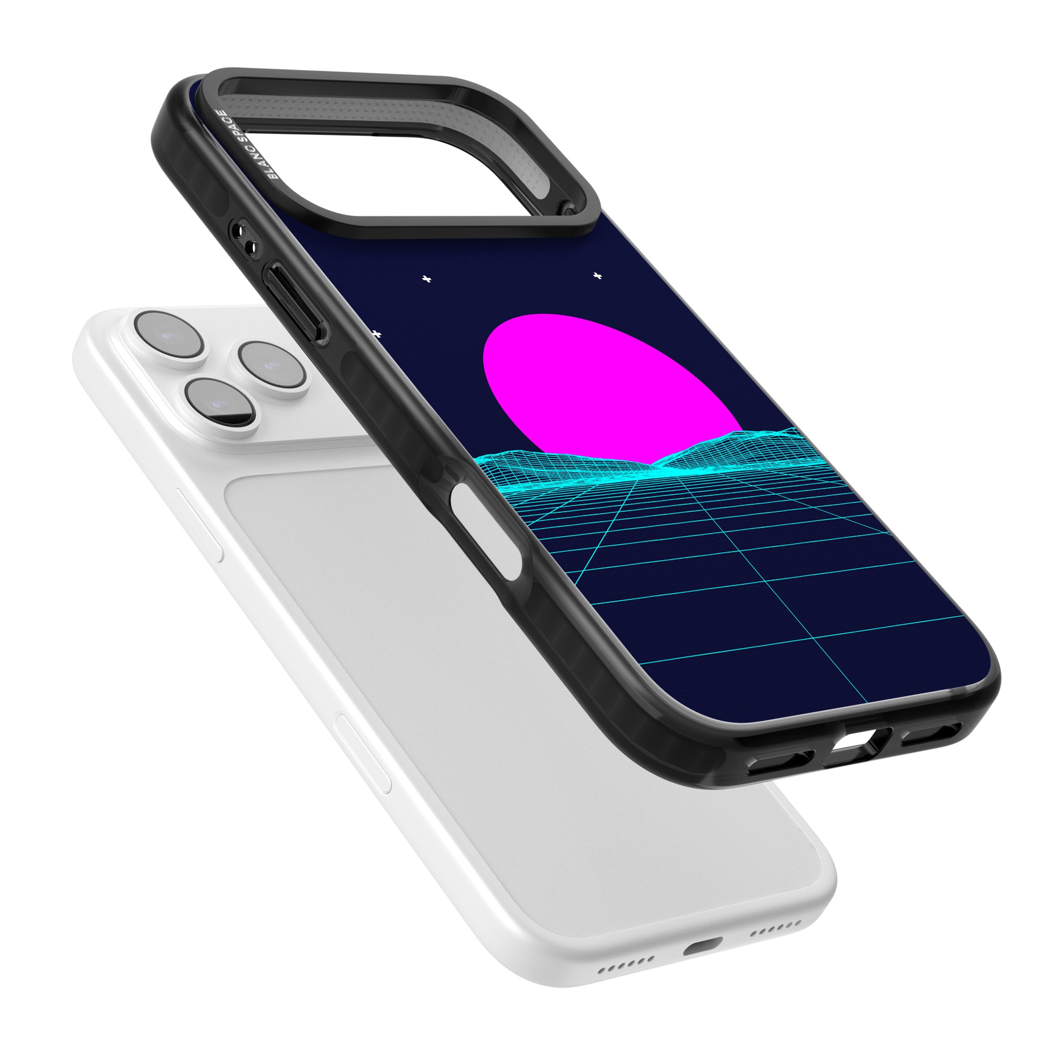 Miami Sunset Vaporwave iPhone 17 Pro Impact Black Phone Case Colours