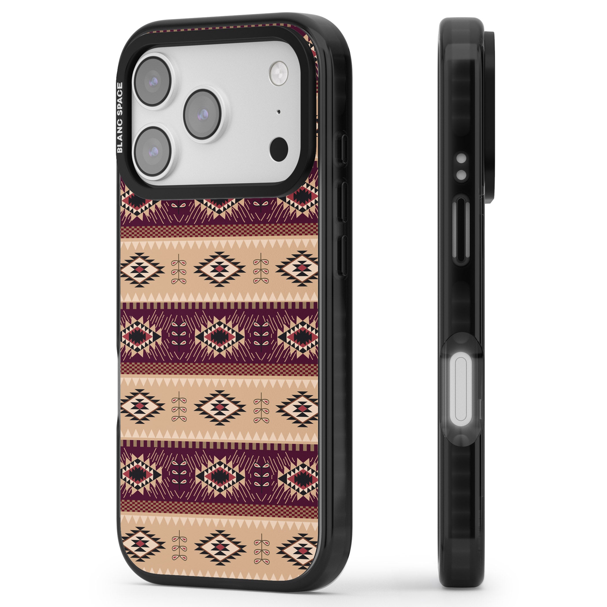Western Poncho iPhone 17 Pro Impact Black Phone Case Side Profile