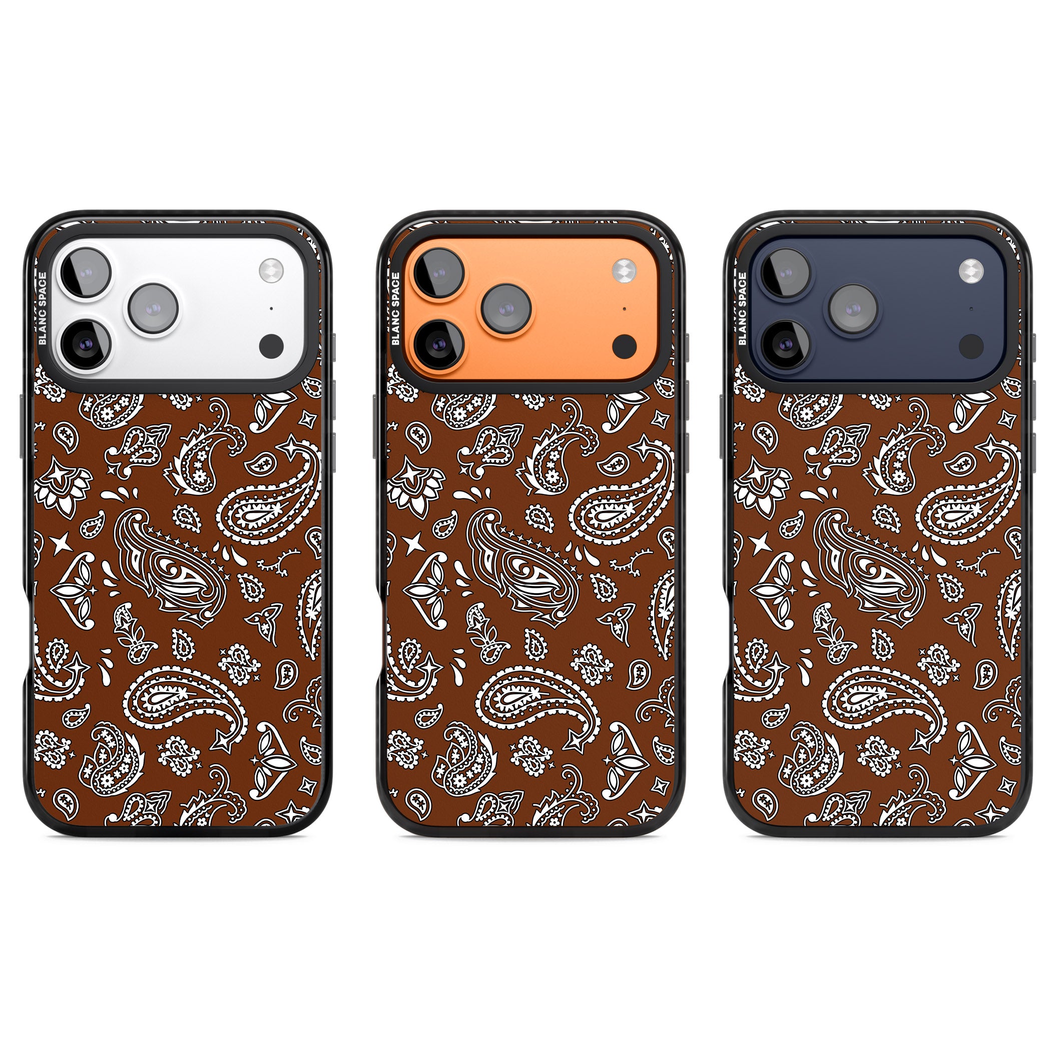 Brown Bandana iPhone 17 Pro Impact Black Phone Case APT Impact Protection
