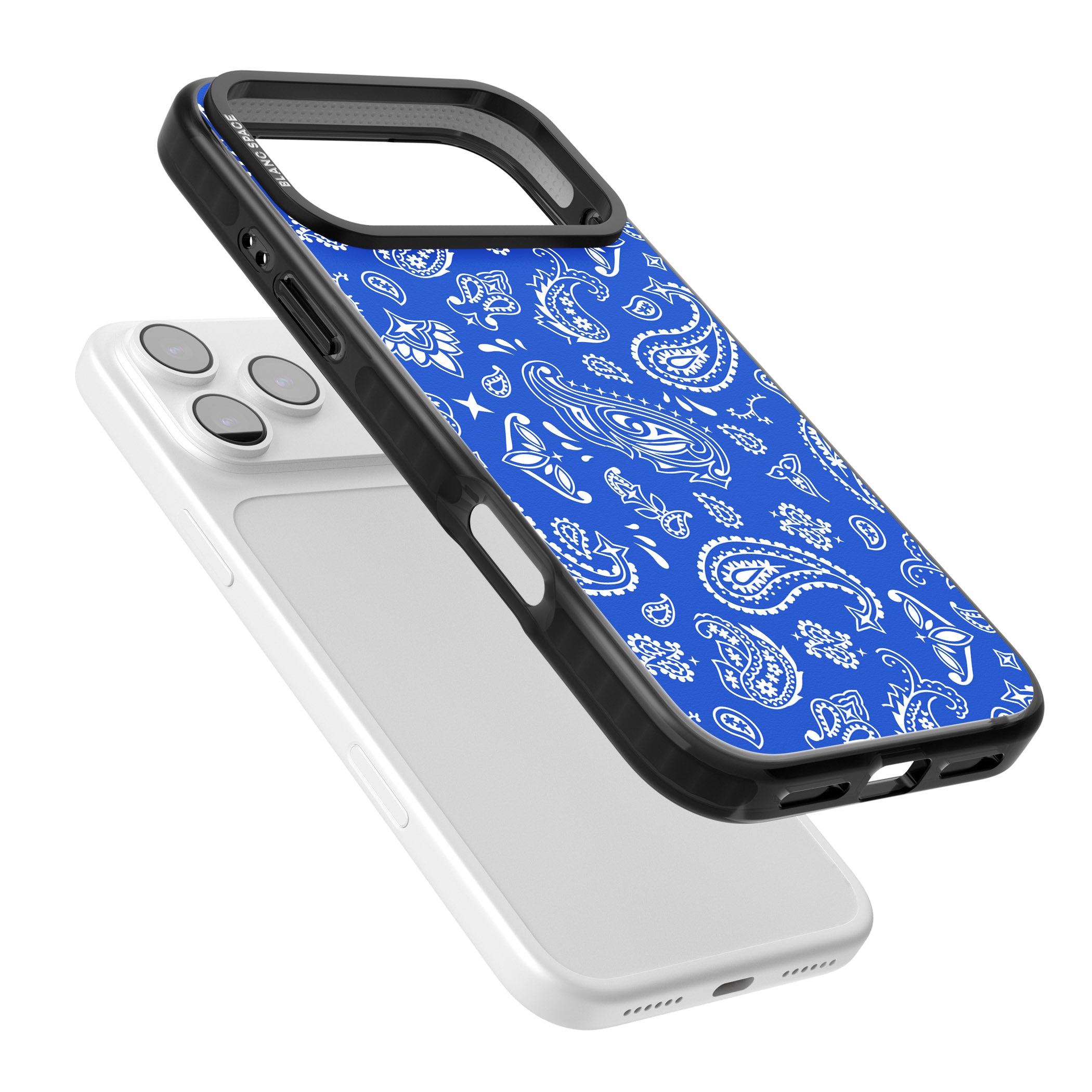 Blue Bandana iPhone 17 Pro Impact Black Phone Case Colours