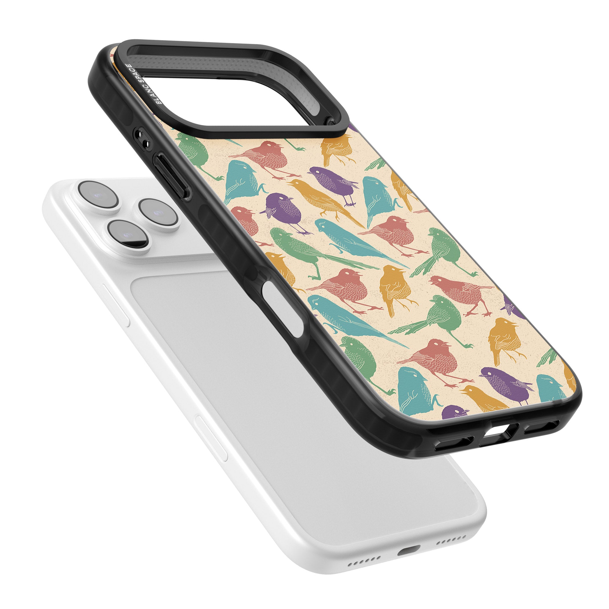 Colorful Feathered Friends iPhone 17 Pro Impact Black Phone Case Colours