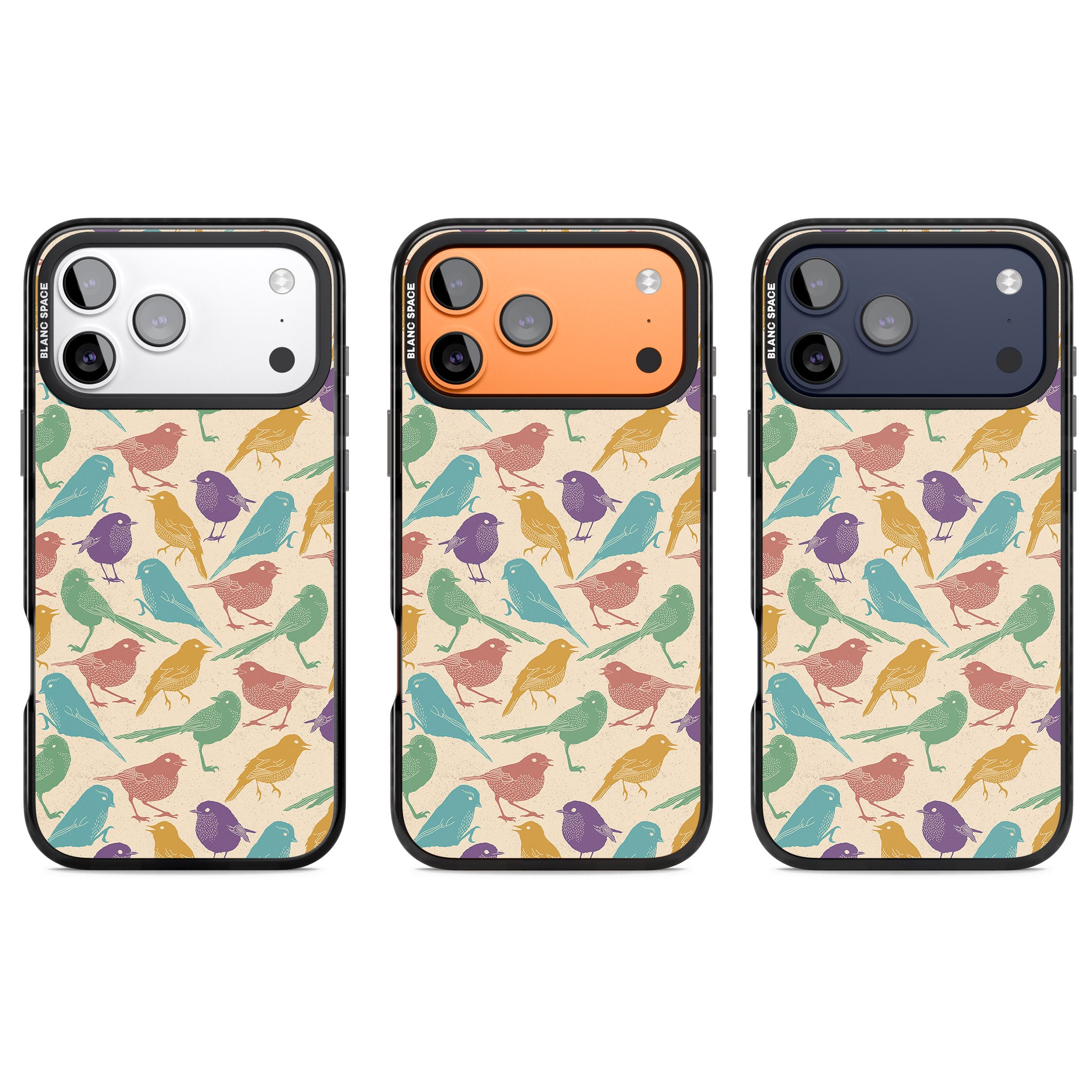 Colorful Feathered Friends iPhone 17 Pro Impact Black Phone Case APT Impact Protection