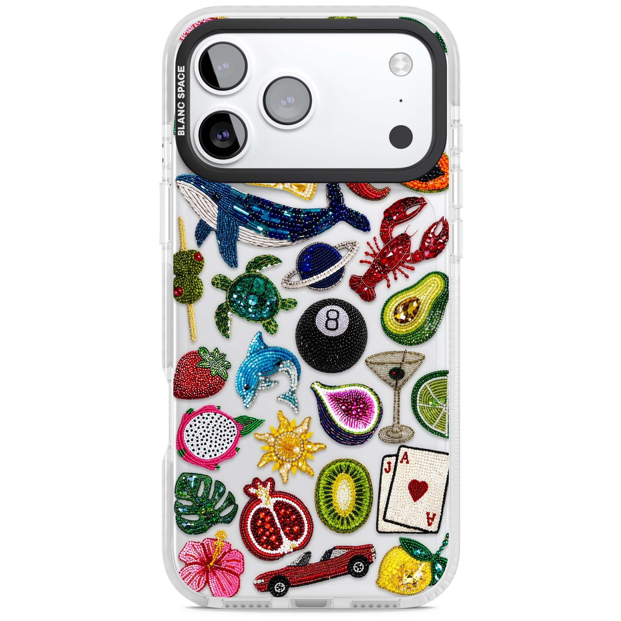 Beaded Mix cute iPhone case | Black Impact case for iPhone 17 Pro, iPhone 17 Pro Max