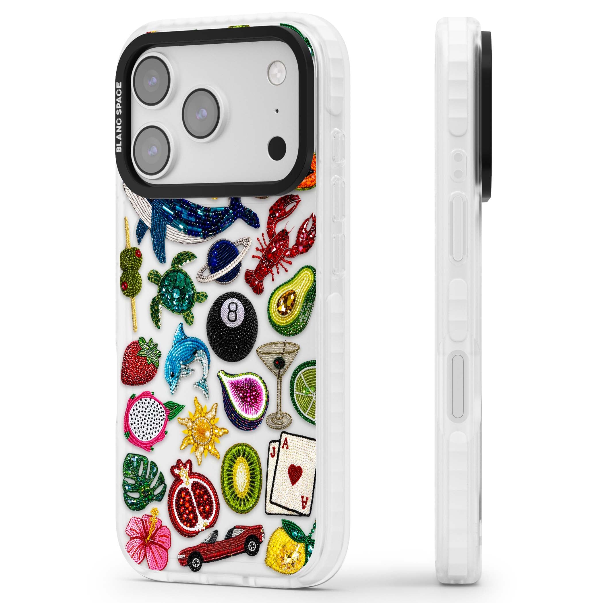 Beaded Mix cute iPhone case | Black Impact case for iPhone 17 Pro, iPhone 17 Pro Max