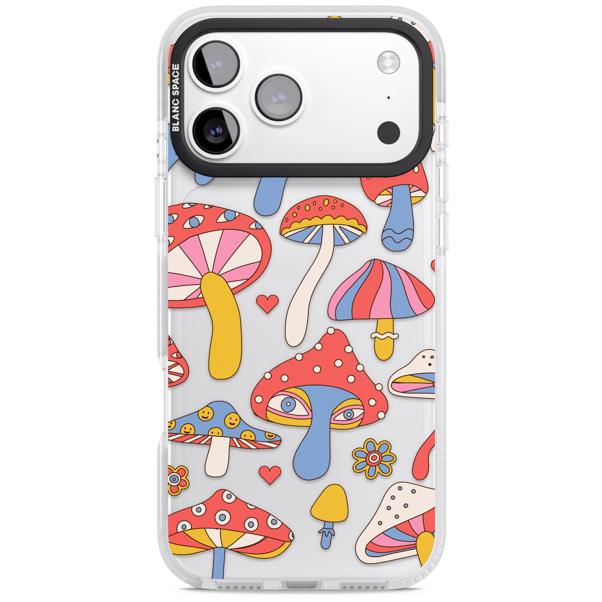 Vibrant Shrooms iPhone 17 Pro Impact Clear Phone Case