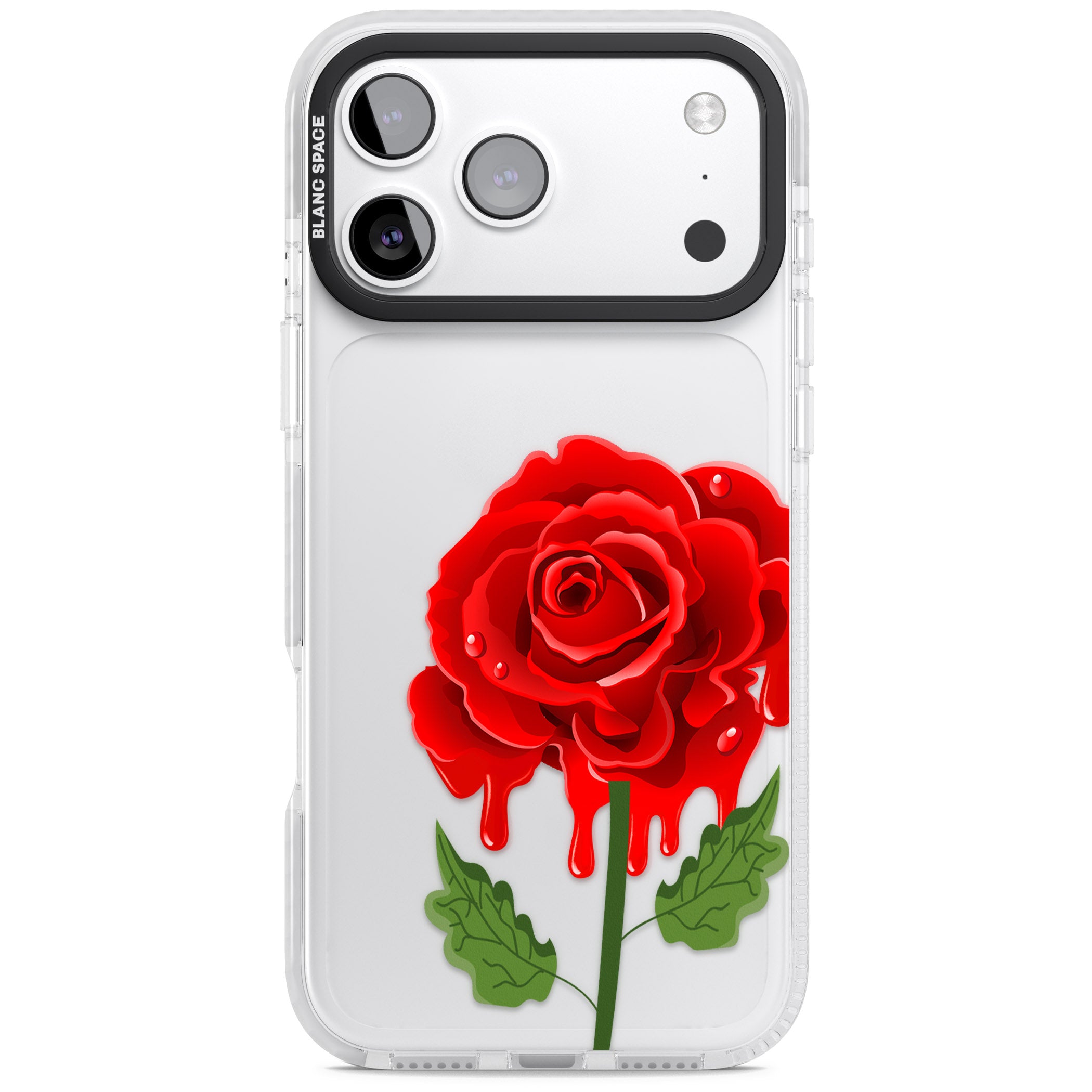 Melting Rose iPhone 17 Pro Impact Clear Phone Case