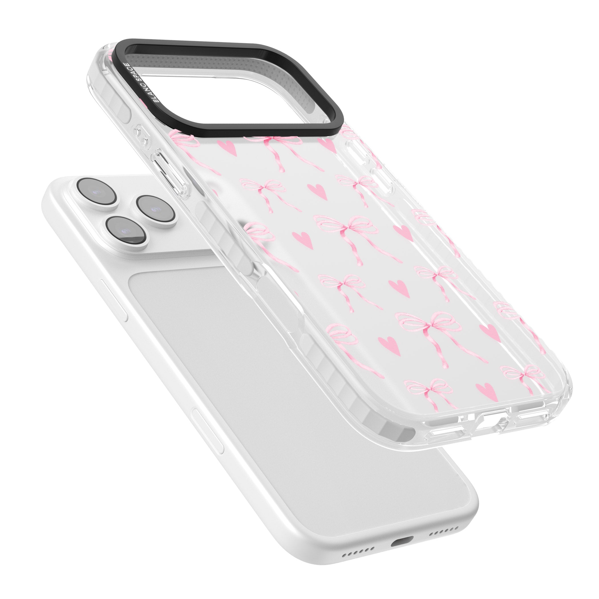 Pink Bows & Hearts iPhone 17 Pro Impact Clear Phone Case Colours
