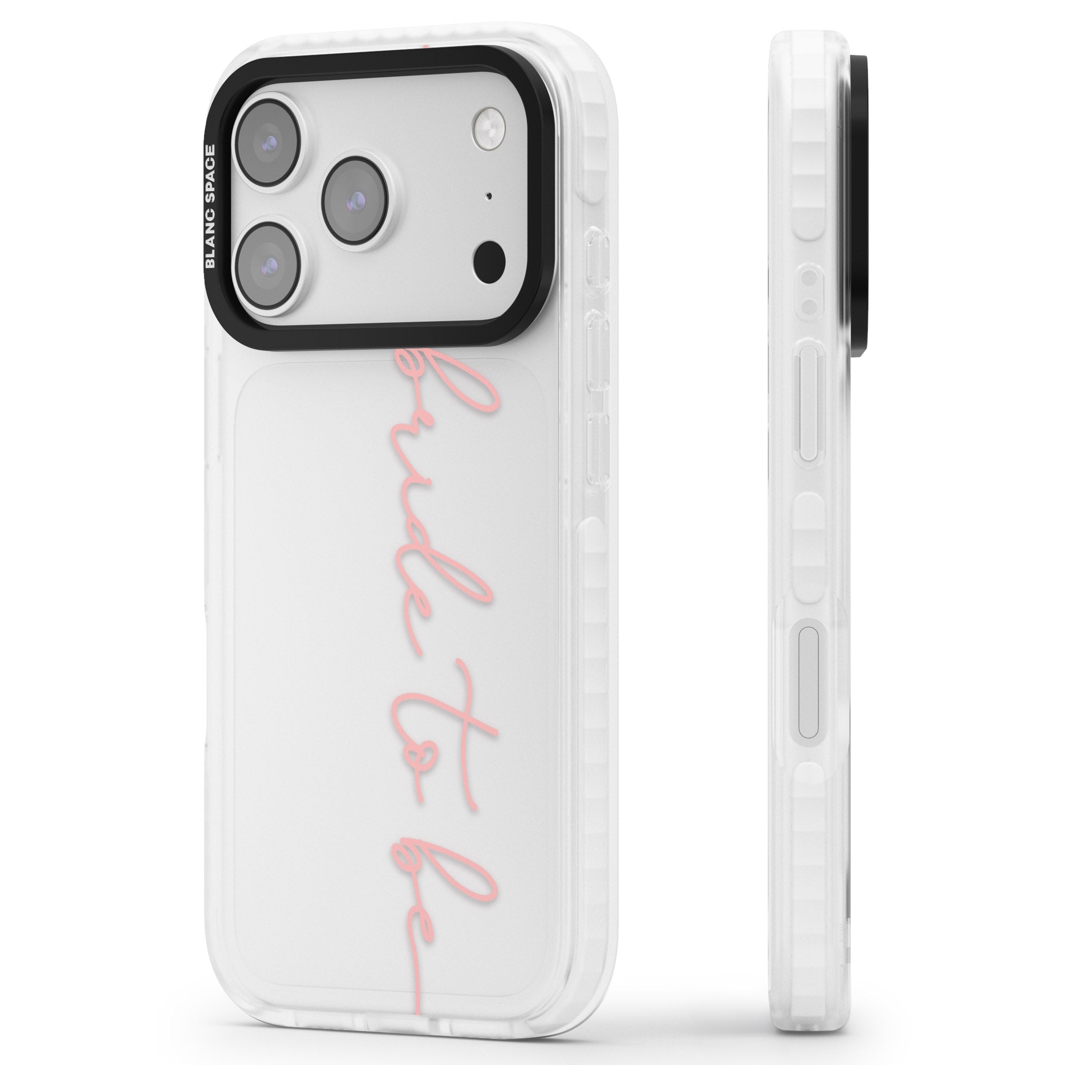 Bride To Be iPhone 17 Pro Impact Clear Phone Case Side Profile