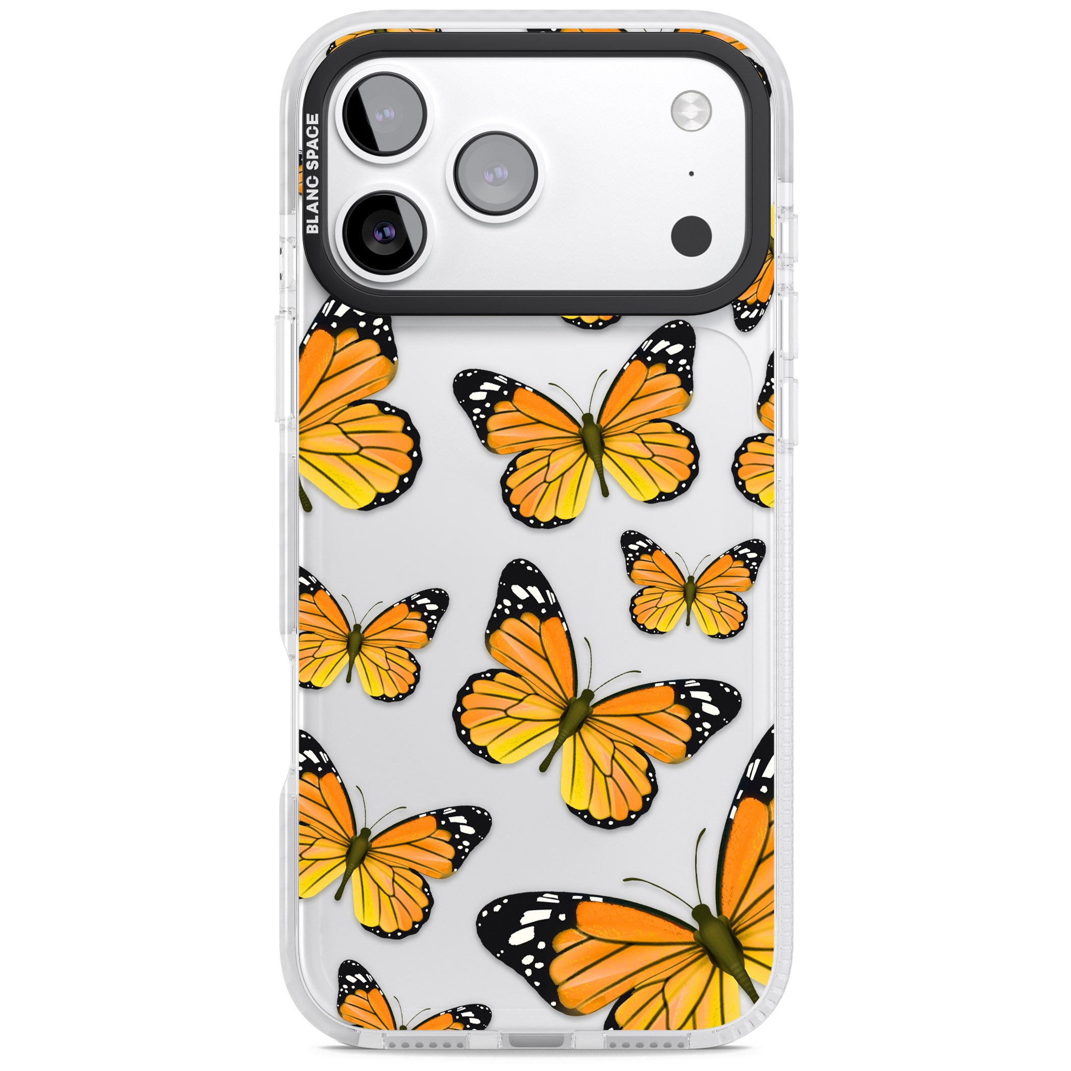 Sun Yellow Butterflies iPhone 17 Pro Impact Clear Phone Case