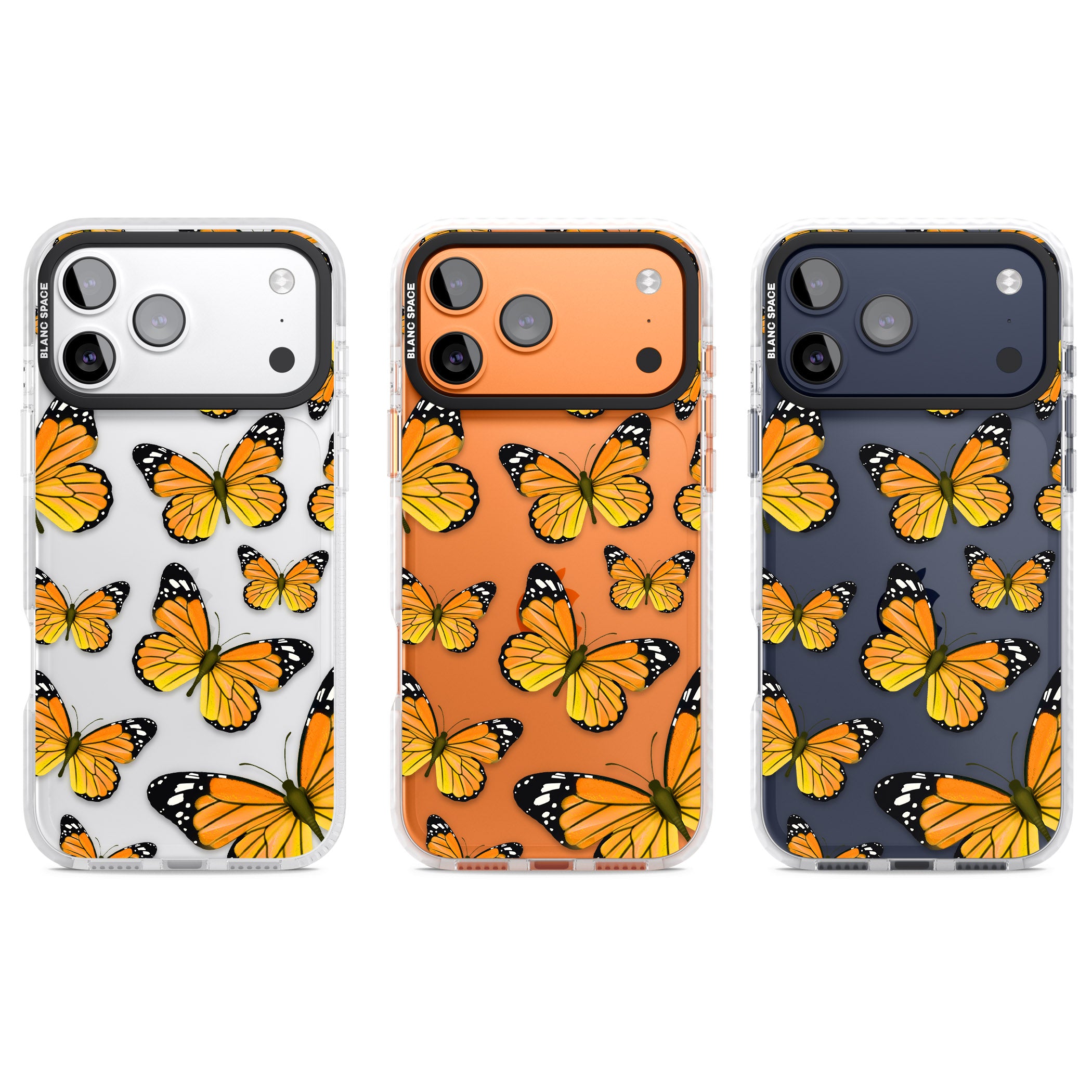 Sun Yellow Butterflies iPhone 17 Pro Impact Clear Phone Case APT Impact Protection