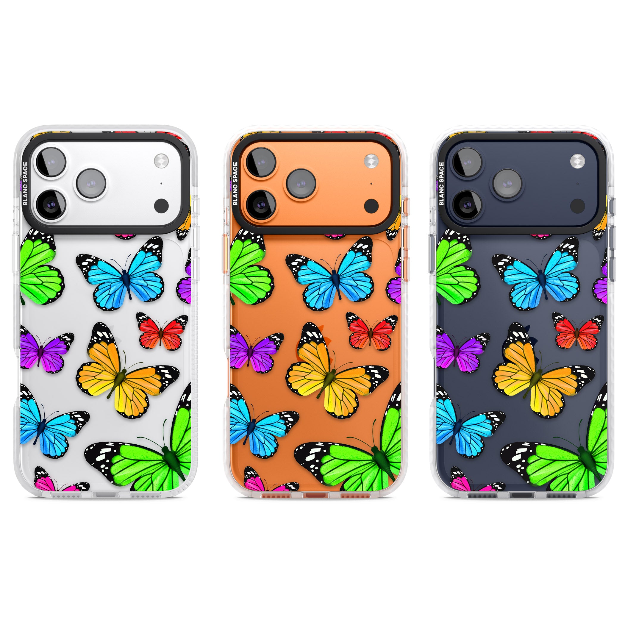 Vibrant Butterflies iPhone 17 Pro Impact Clear Phone Case APT Impact Protection