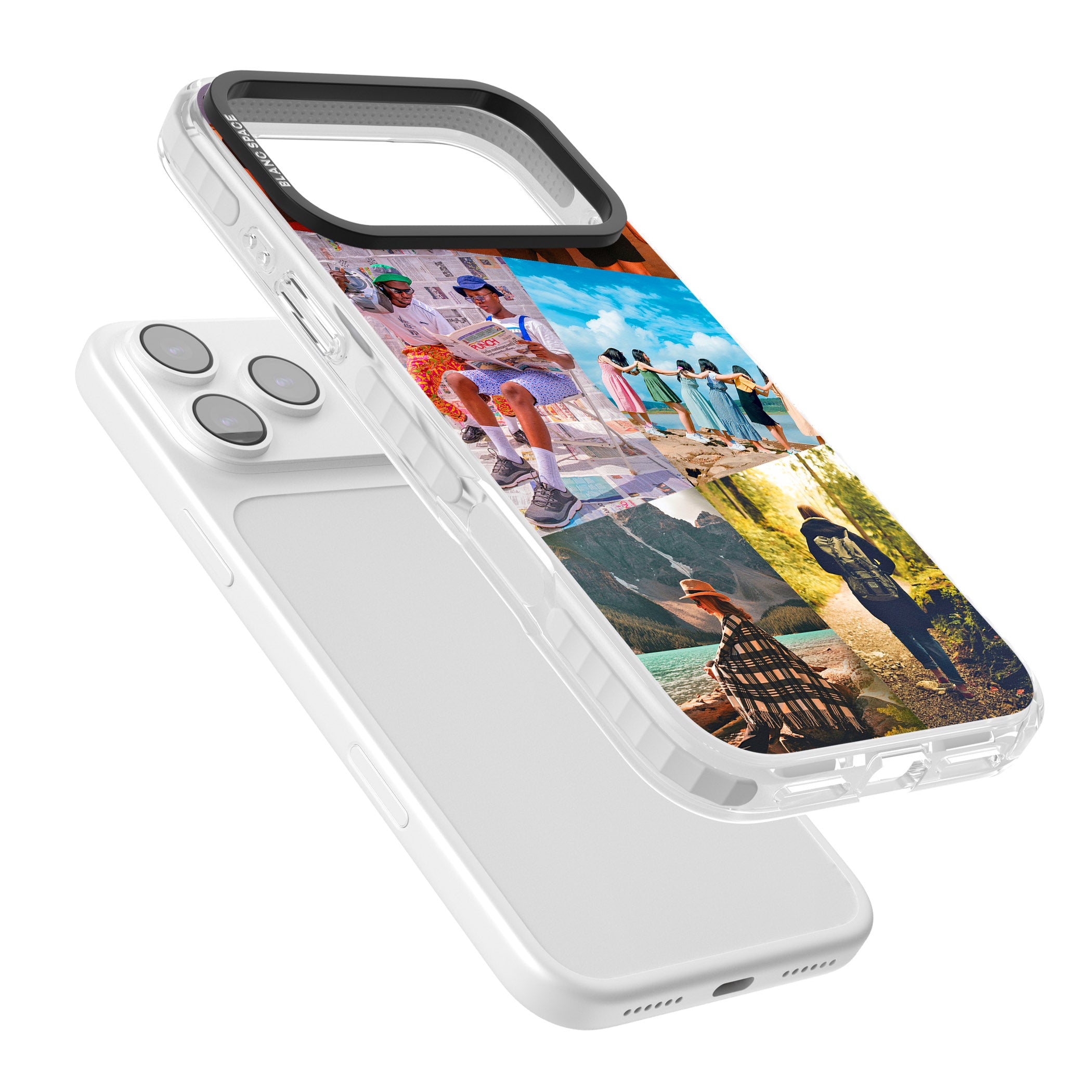 Personalised Abstract Photo Grid iPhone 17 Pro Impact Clear Phone Case Colours