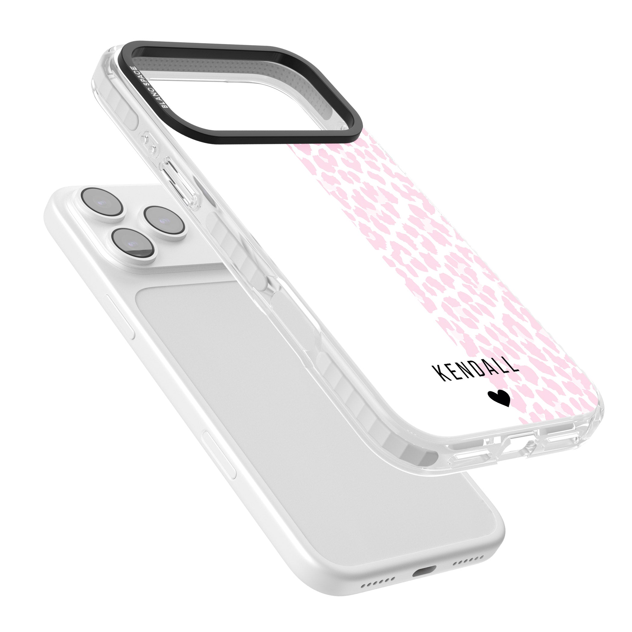 Personalised Pink Leopard iPhone 17 Pro Max Impact Clear Phone Case Colours