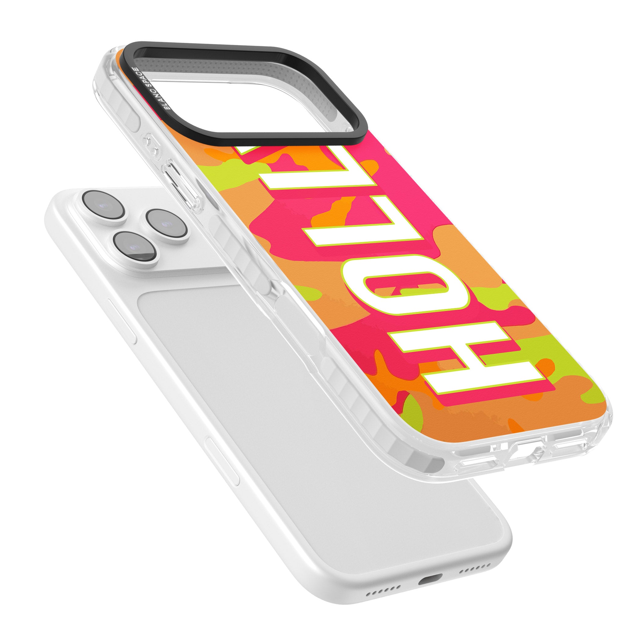 Personalised Bold Neon Camo iPhone 17 Pro Impact Clear Phone Case Colours