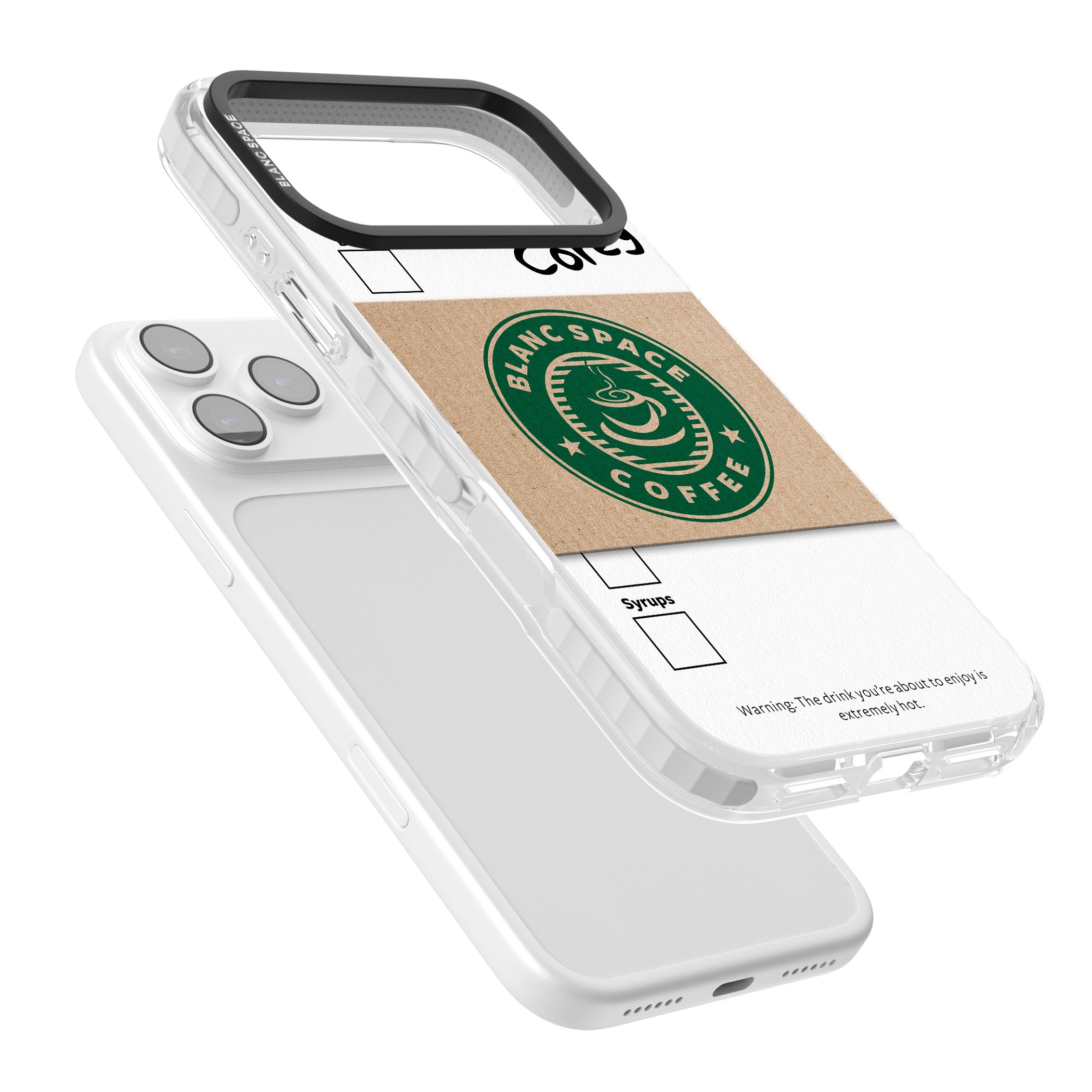 Personalised Coffee Cup iPhone 17 Pro Impact Clear Phone Case Colours